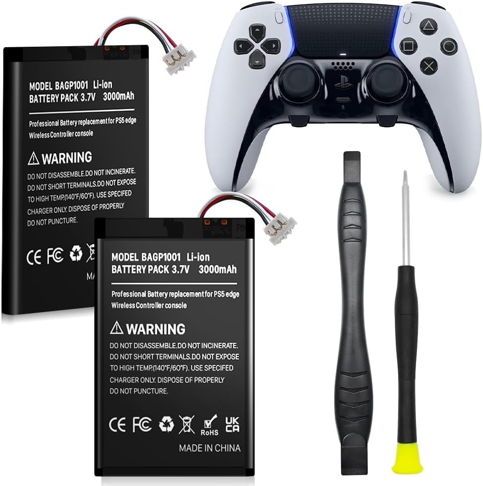 (2 Pack) 3000mAh Battery for Sony PlayStation Dualsense Edge Controller, Upgr…
