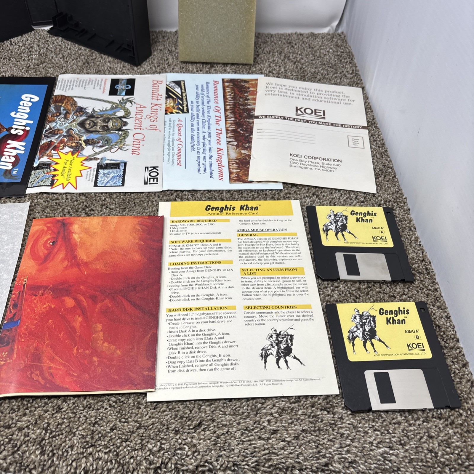 Genghis Khan w/ Manual & Inserts 3.5″ Commodore Amiga Untested