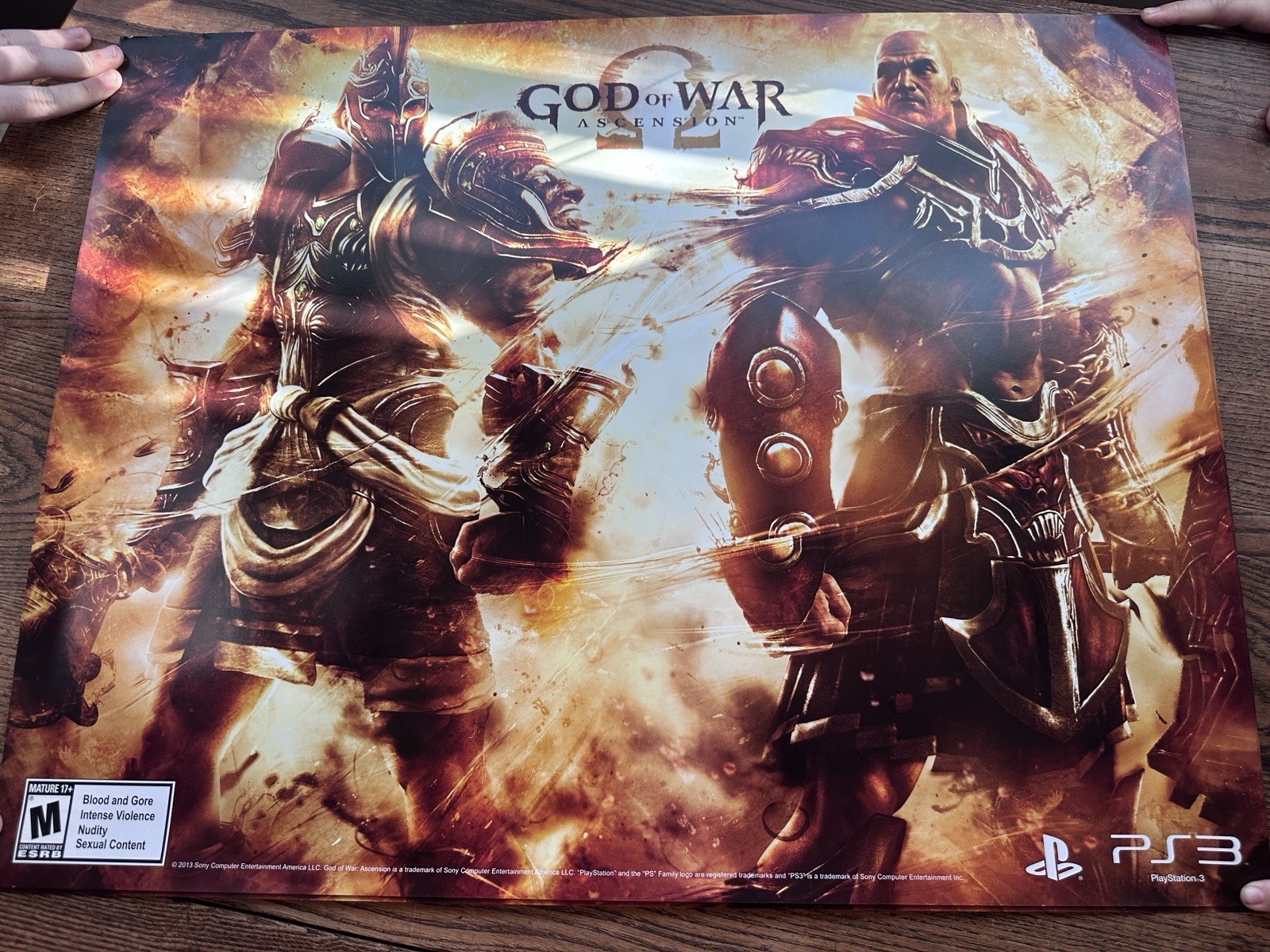 God of War Ascension PS3 Double Sided Promo Poster 22×28 RARE