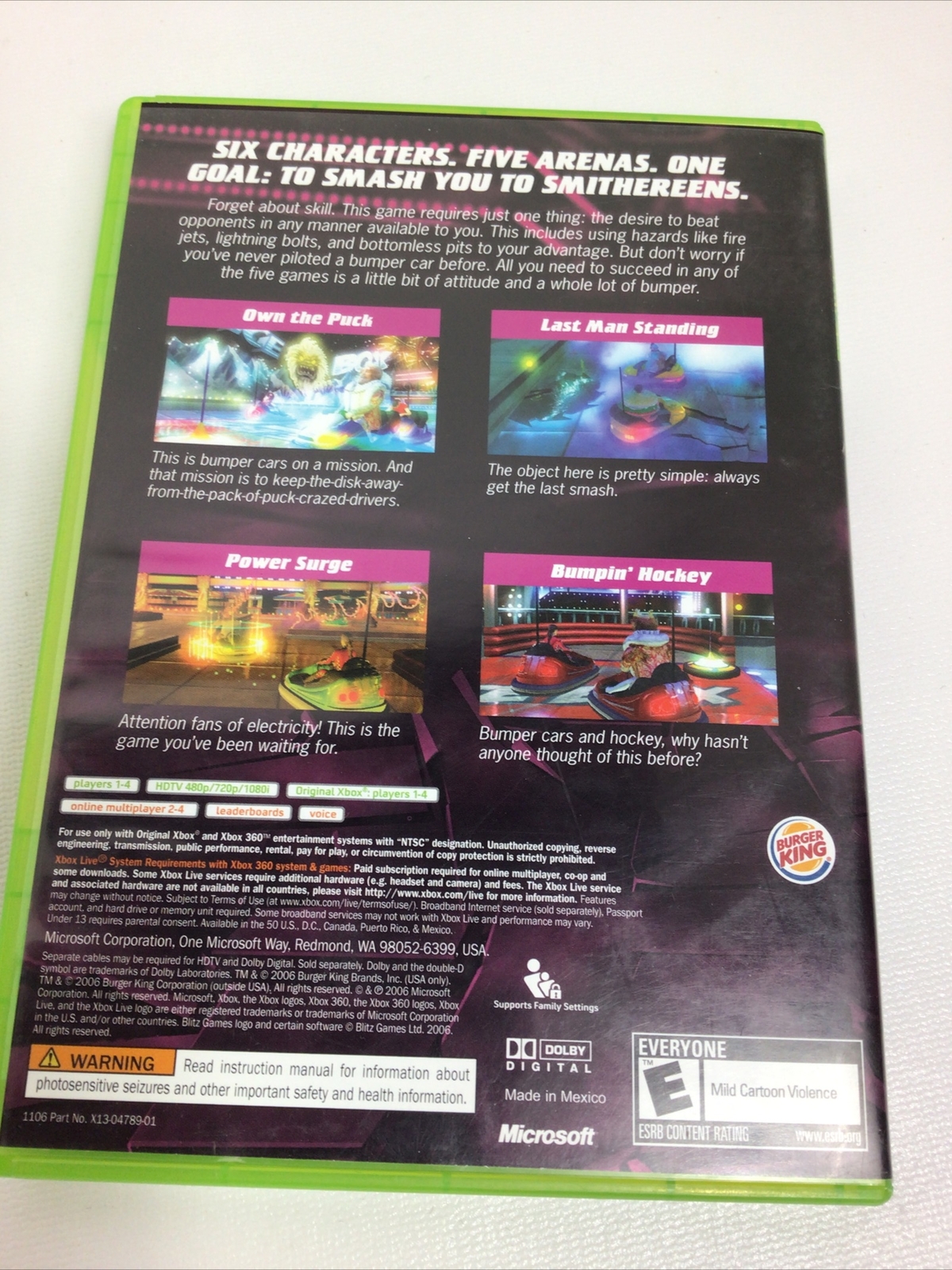 Big Pimpin Bumper Cars Xbox and Xbox 360 Release 2007 in Original Case w Manual#