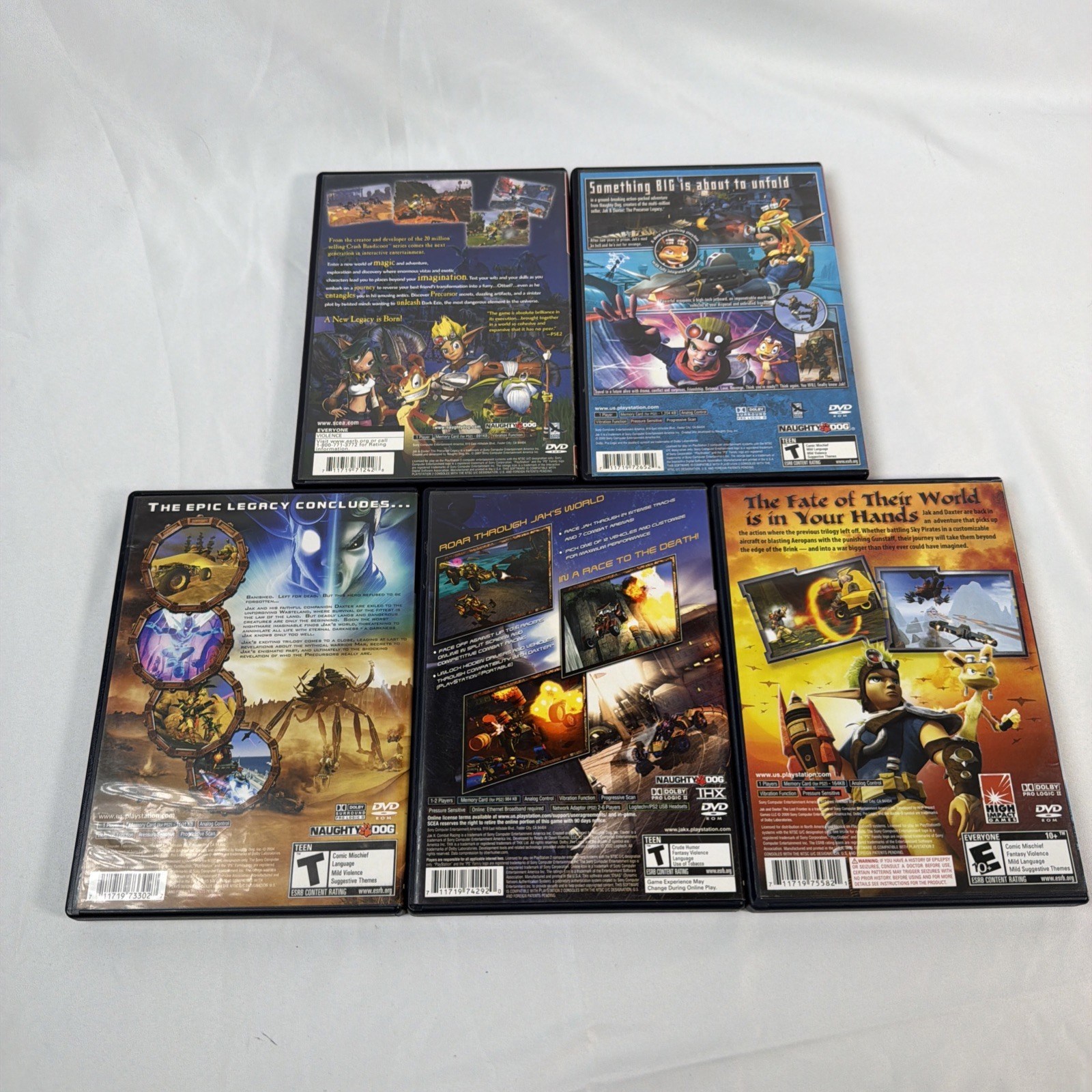 Jak and Daxter 1 2 3 X Combat Racing Lost Frontier Bundle (Sony PS2) Lot (5)