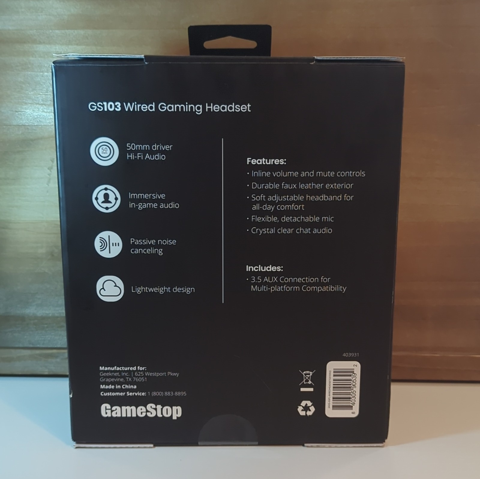 GameStop GS103 Wired Gaming Headset w/ Mic – PS5 Xbox PC Nintendo Switch New