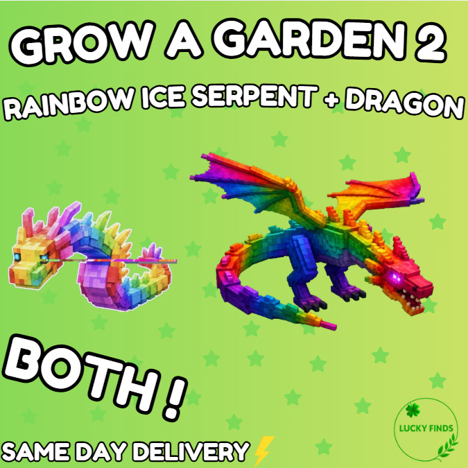 🔥Grow a Garden 2 Roblox✨Rainbow Ice Serpent + Rainbow Black Dragon| Fast & Easy