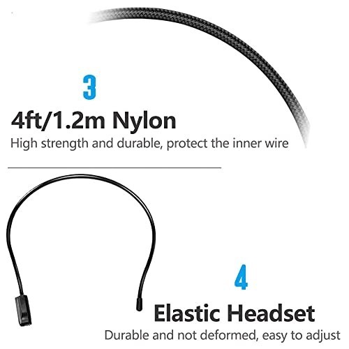 2Pcs Flexible Wired Boom Microphone Headset, 3.5mm Jack for Singing, Teaching &