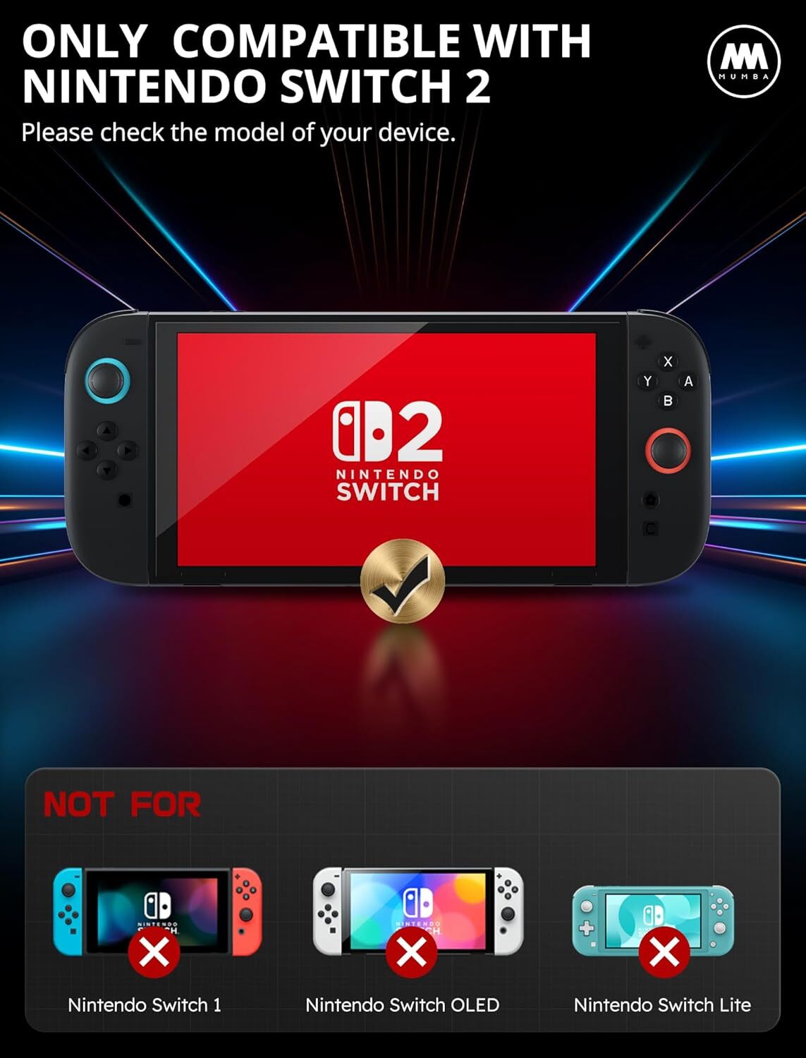 Mumba For Nintendo Switch 2 Dockable Case +HD Screen +Carrying Case +JoyCon Case
