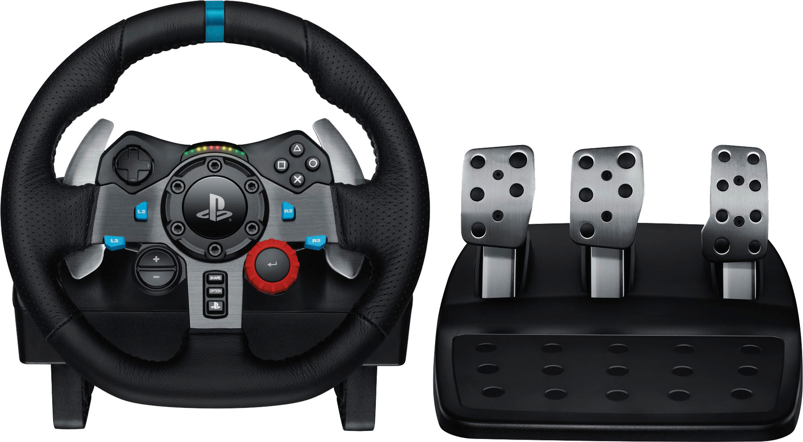 Logitech – G29 Driving Force Racing Wheel and Floor Pedals for PS5, PS4, PC, …