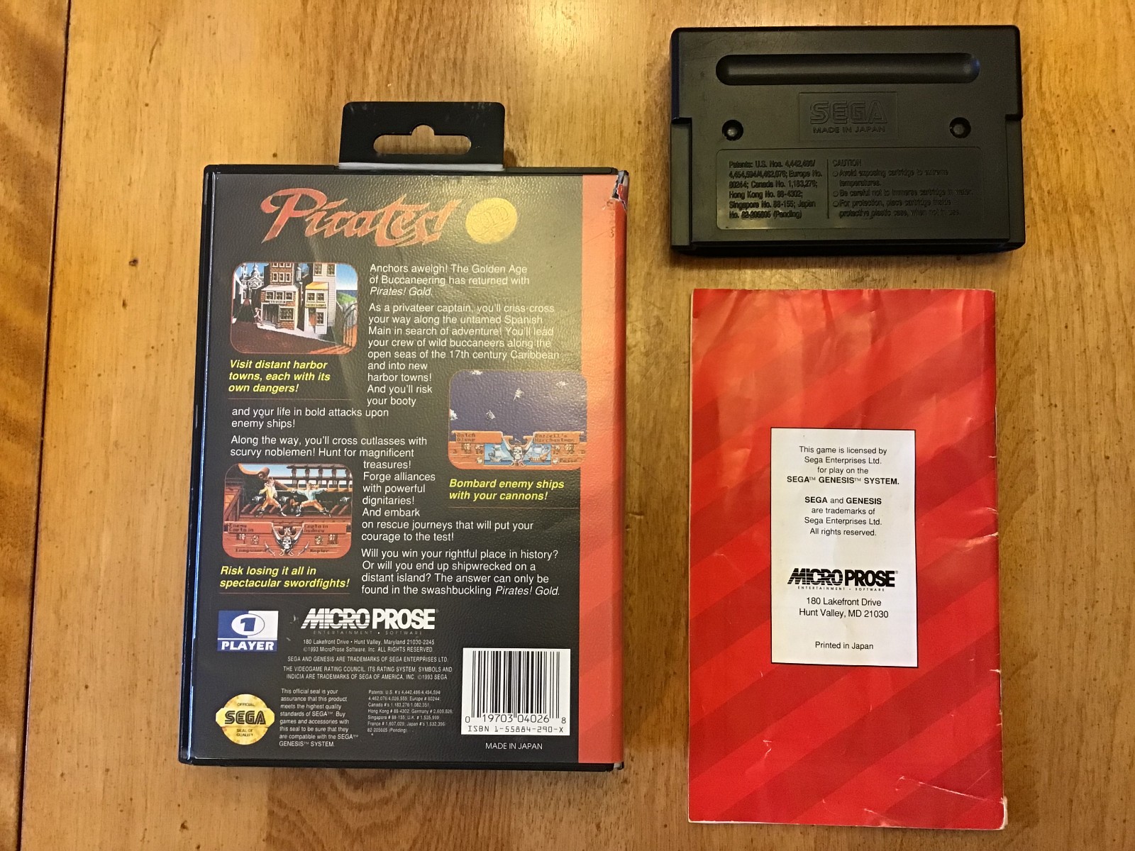 Pirates! Gold Sega Genesis – Box, Cartridge and Manual (No Map)