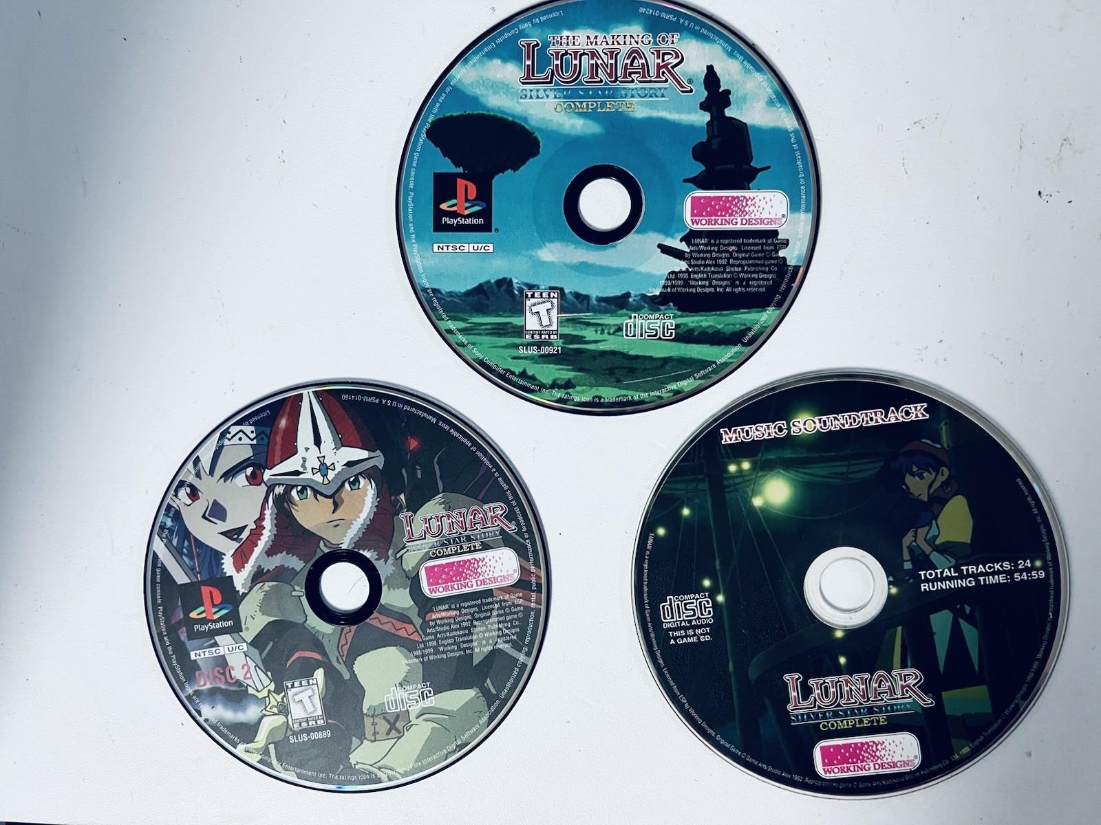 Lunar Silver Star Story Ps1 in Box w/ Music Sound Track, Disc 2 Playstation