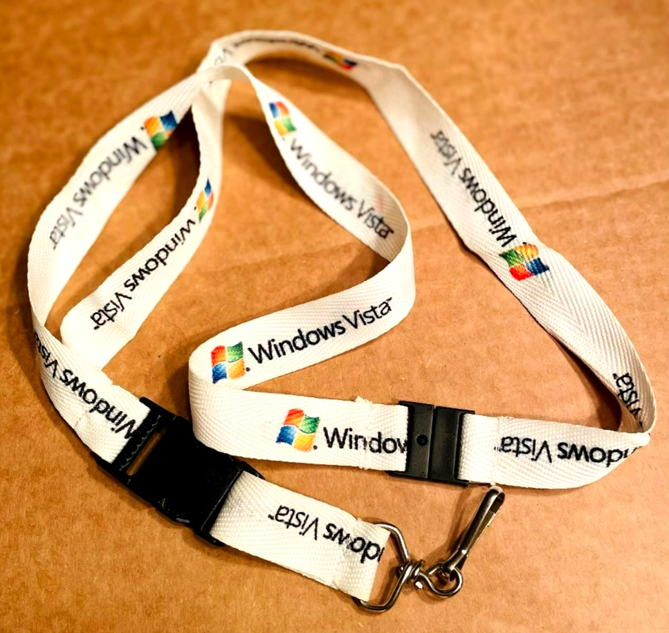Vintage Microsoft Promo Windows Vista Lanyard Chain NEW ~ FREE SHIPPING!