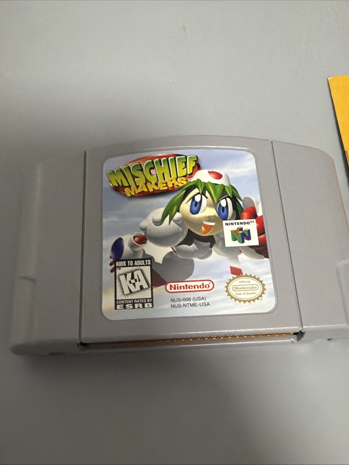 Mischief Makers Nintendo 64 1997 N64 w/ Manual Authentic Tested *GREAT LABLE*