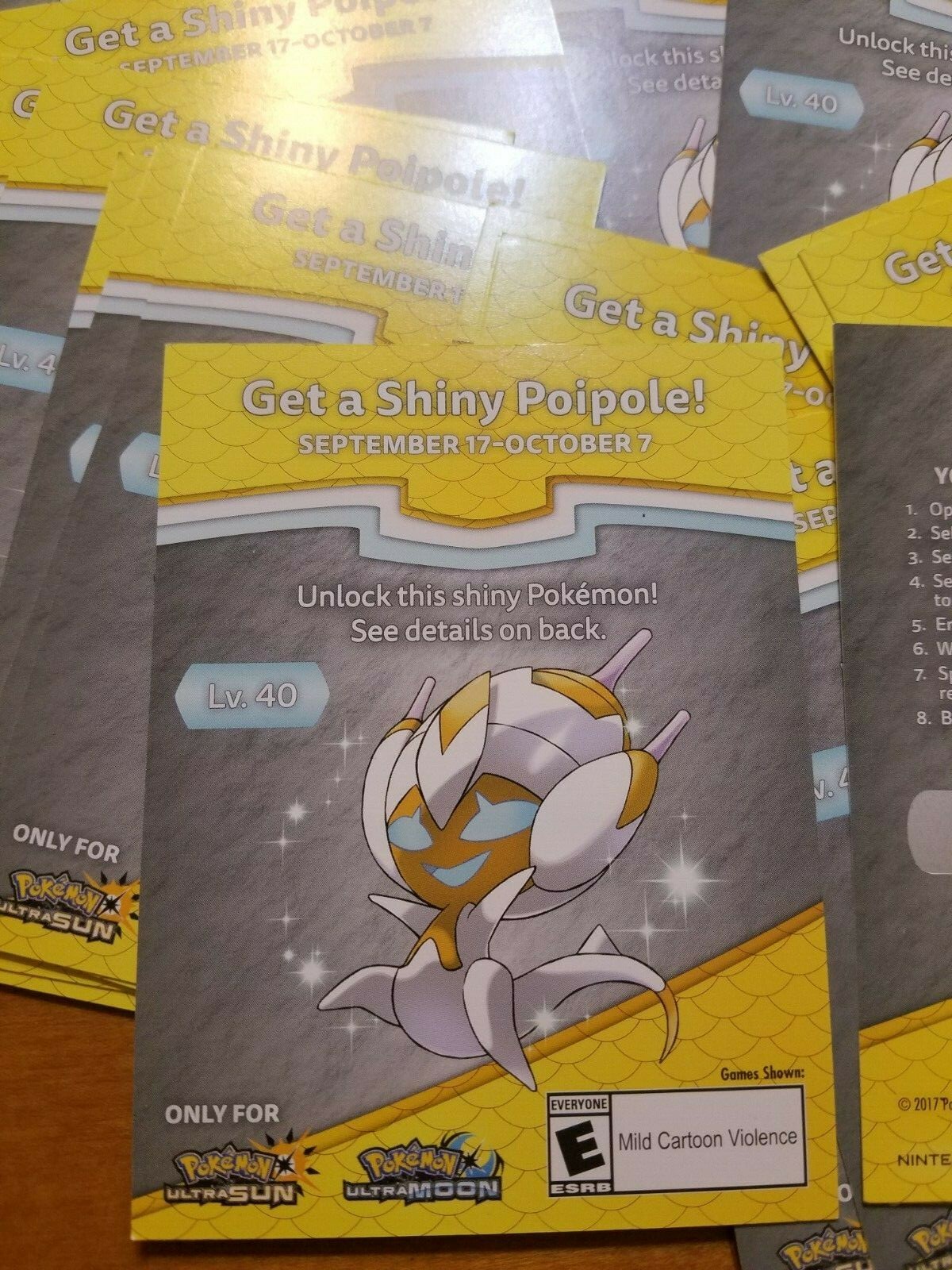 POKEMON Shiny Poipole Ultra Sun & Moon ONLY 36 Cards Code GameStop EXPIRED LOT