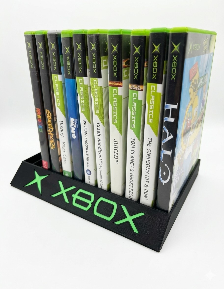 3D Printed Xbox Game Display Stand – Holds 12 Games Multiple Color Option