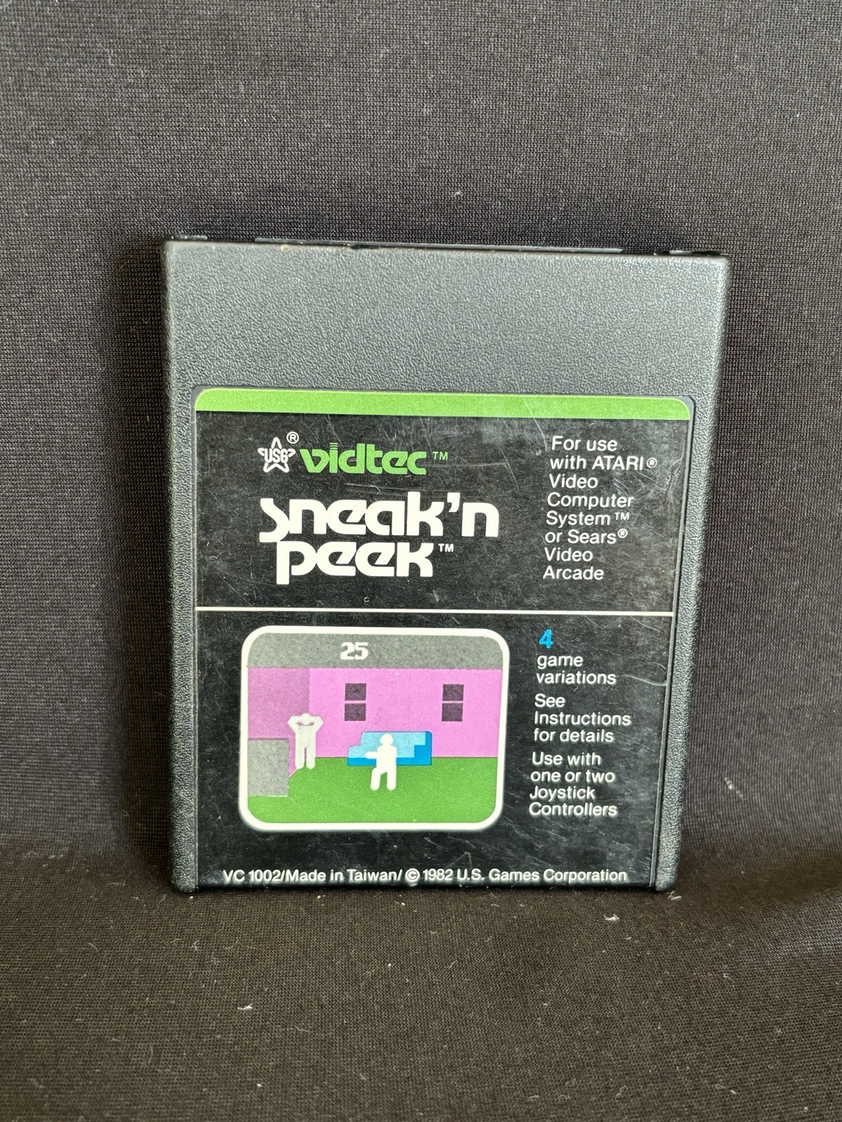 Sneak n Peek Atari 2600 Vidtec Vintage 1982 VC1002 Authentic Cartridge Game Only