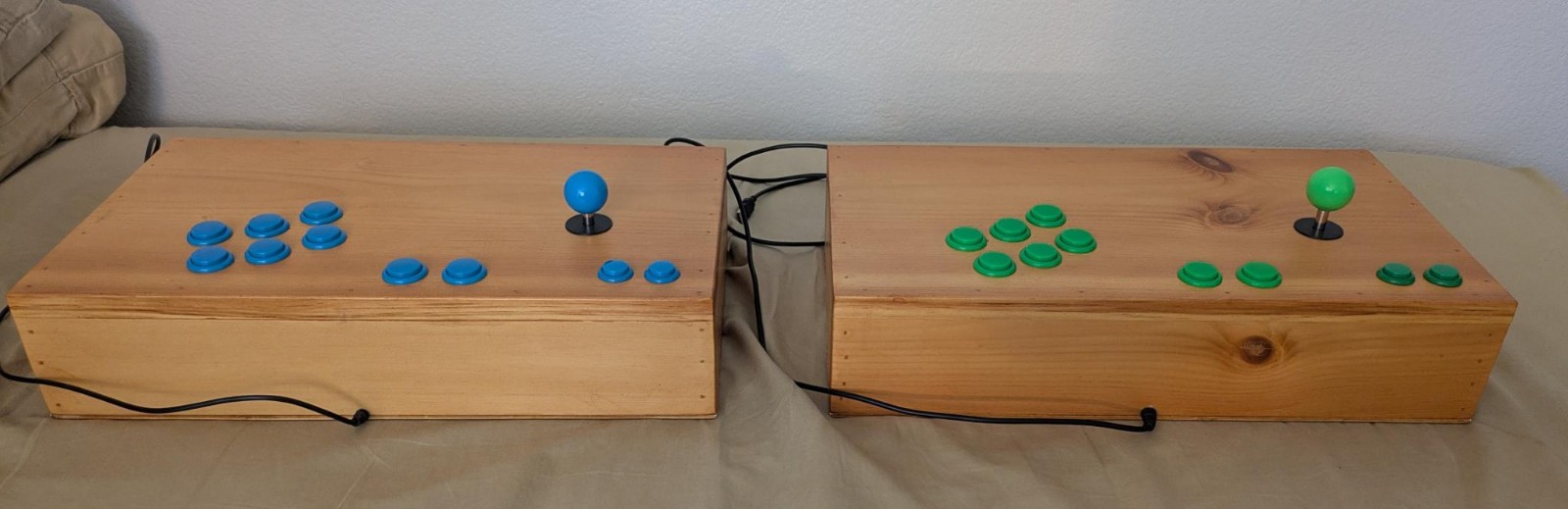 2X Custom Wood Arcade Sticks – Heavy Duty USB Fightsticks for Retro Gaming