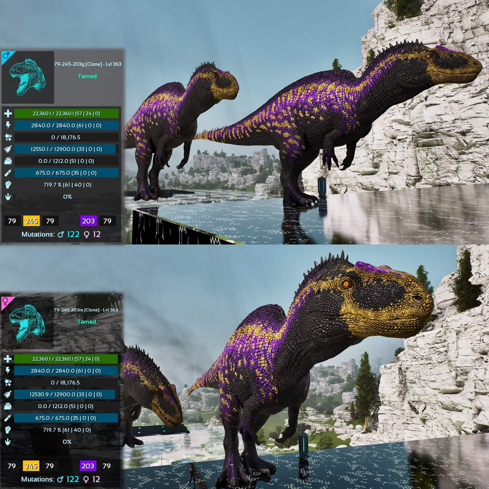 Acro Acrocanthosaurus 362-363Lvl Clone ASA PVE 🦖ARK Survival Ascended