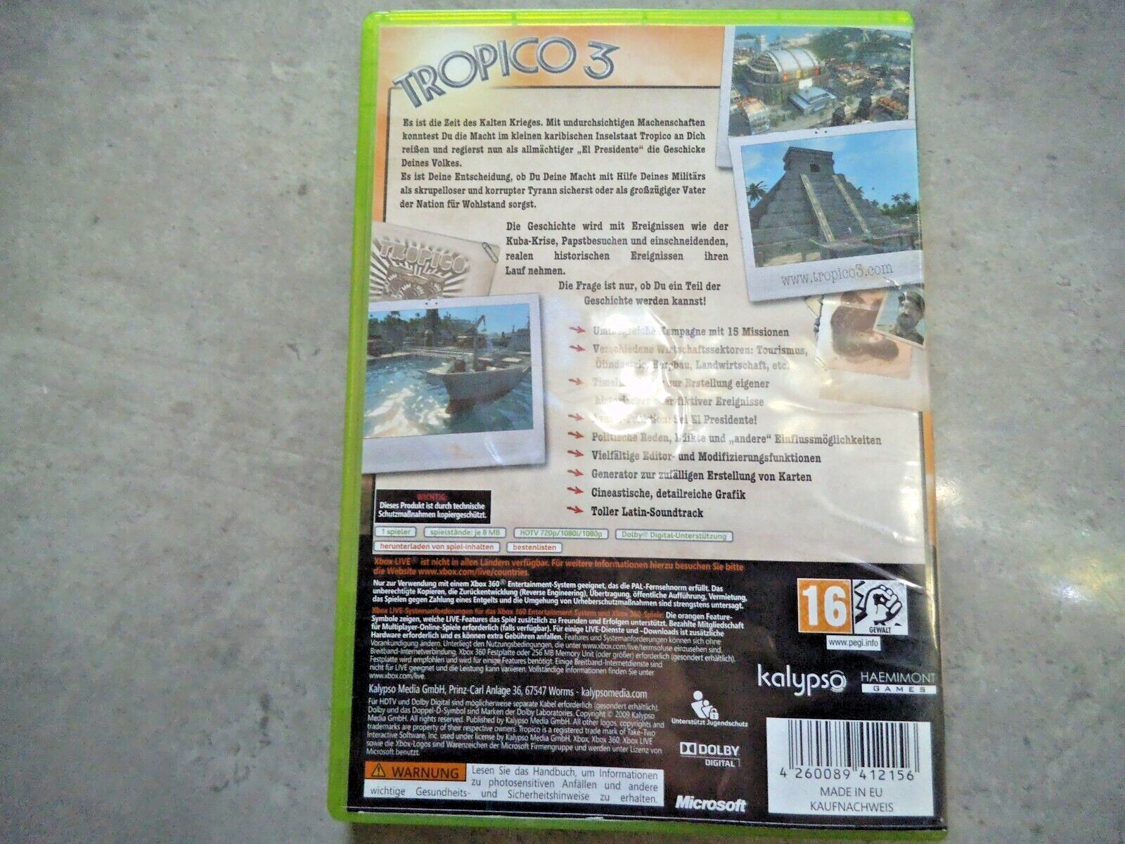 TROPICO 3 (Microsoft XBOX 360) original packaging without manual