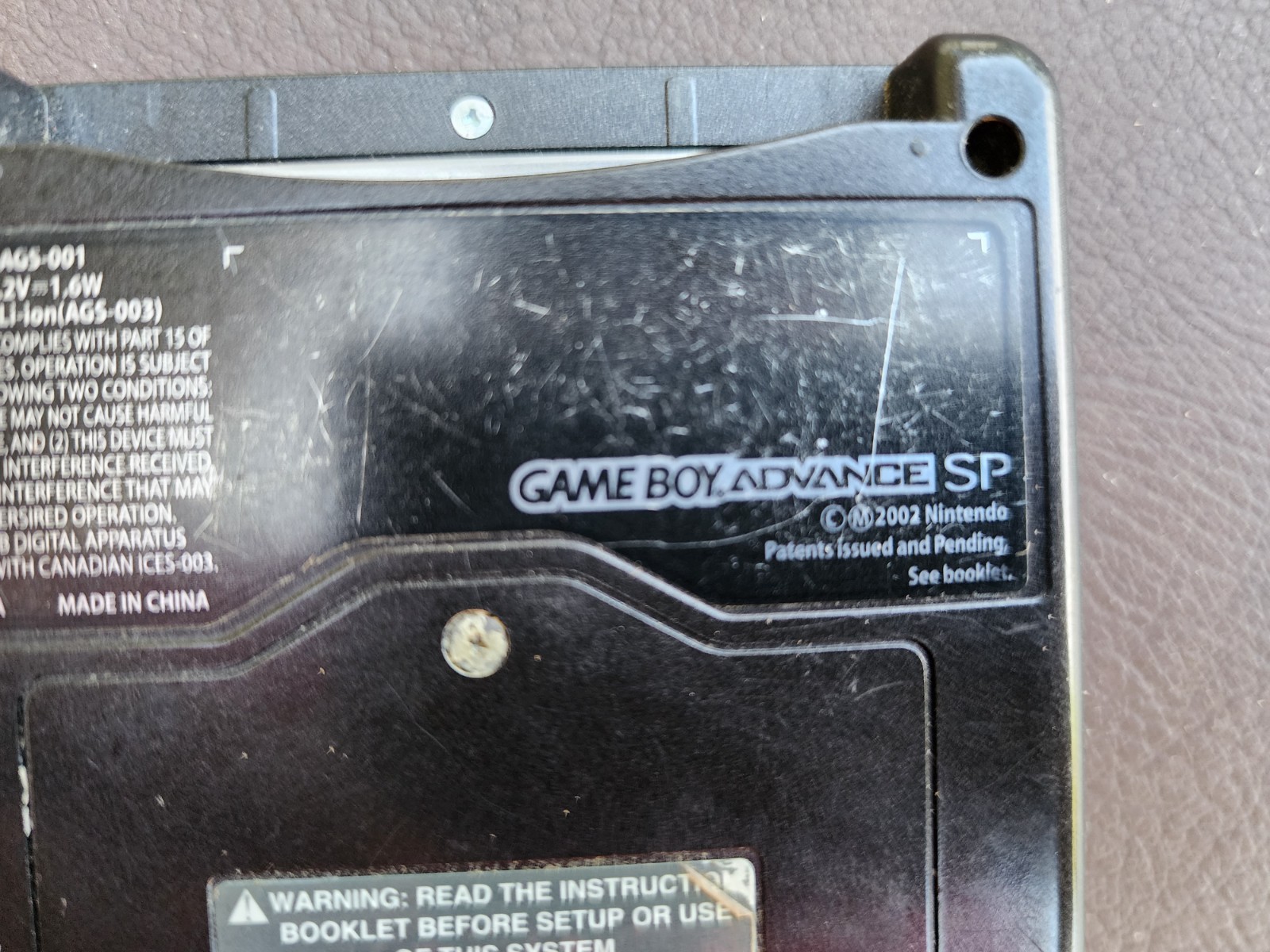 Nintendo Gameboy advance SP AGS-001 Onyx Black