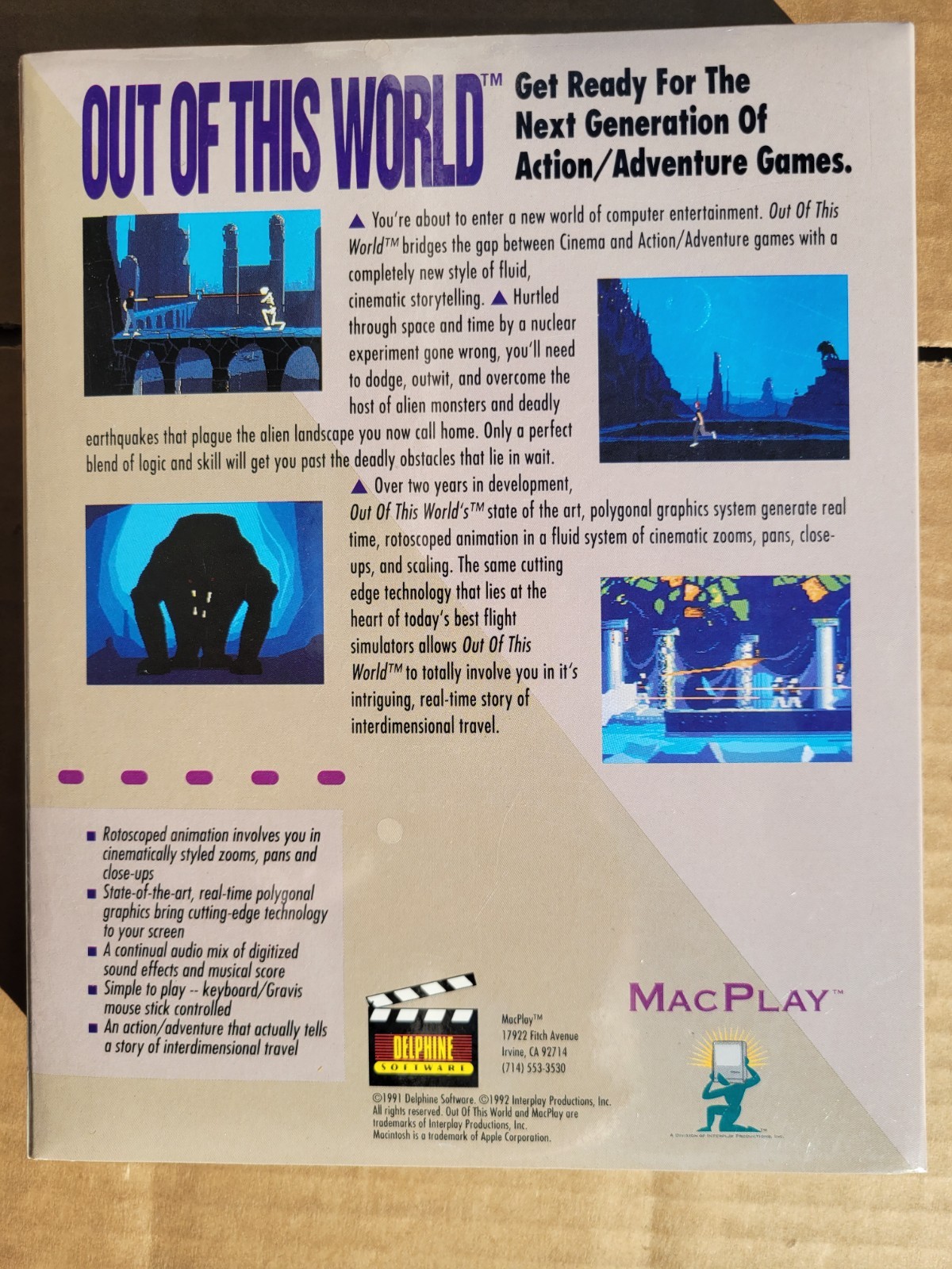New Factory Sealed NIB Out of This World Big Box Macplay Macintosh Mac 1991