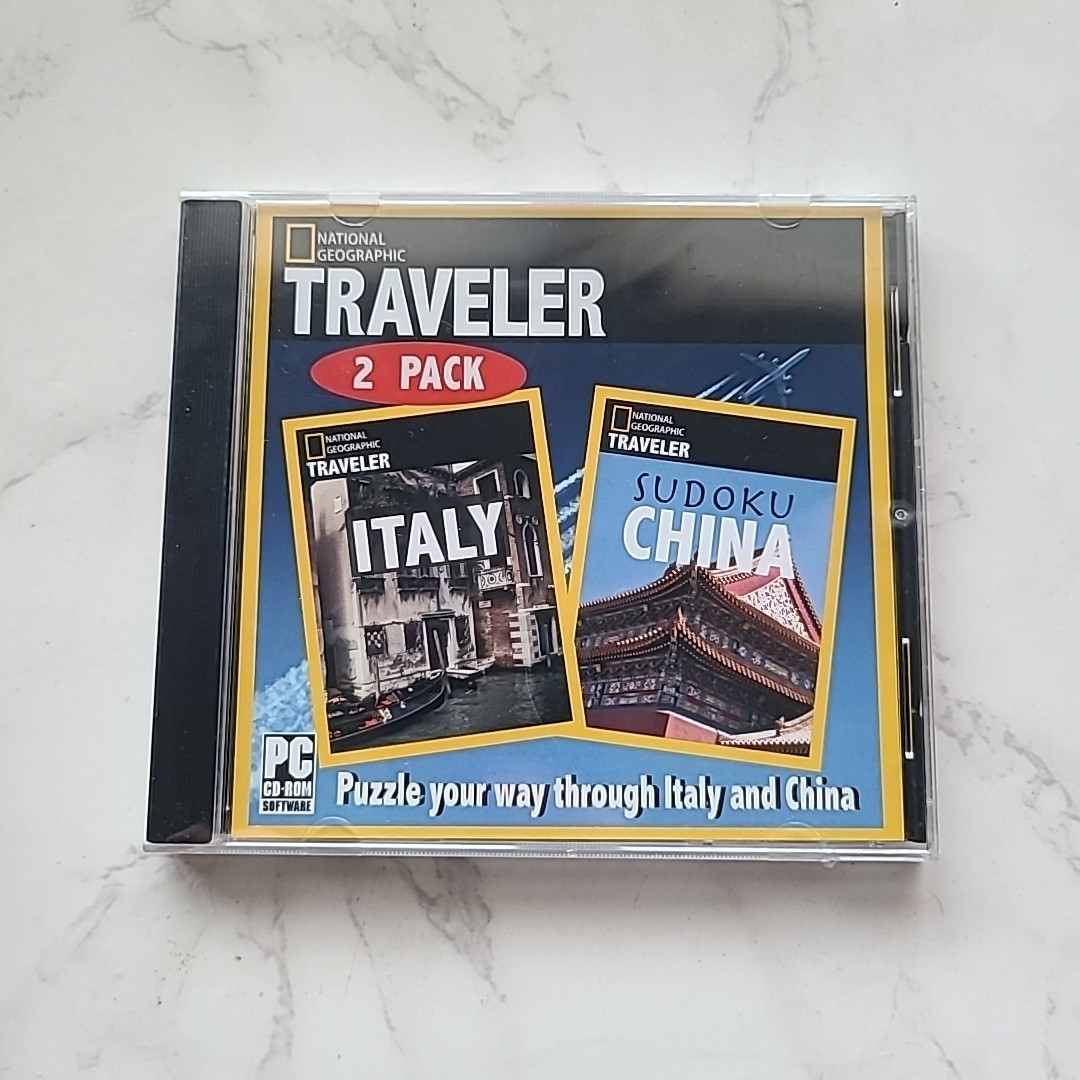 National Geographic Traveler 2 Pack Italy + Sudoku China NEW PC CD Game Puzzles