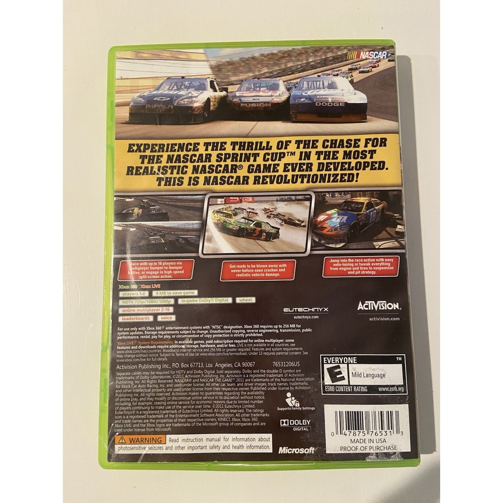 NASCAR The Game 2011 (Microsoft Xbox 360, 2011)