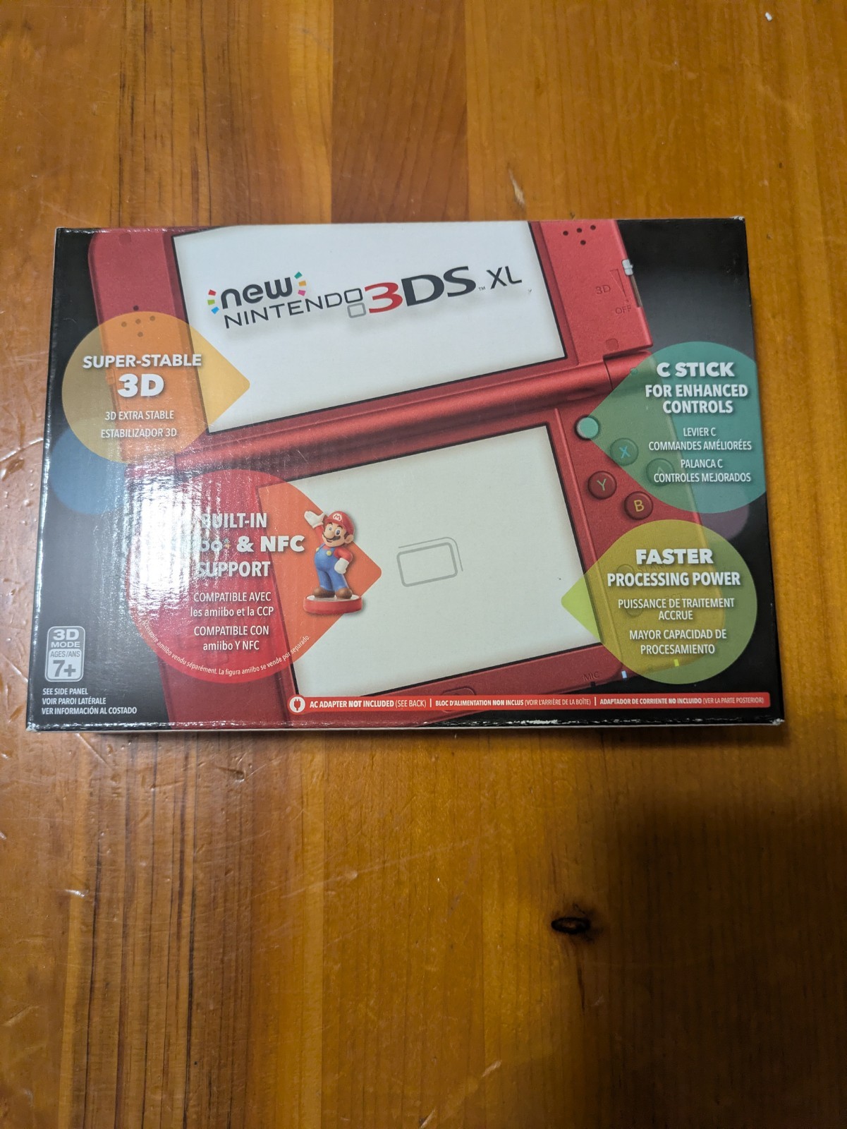 Nintendo New 3DS XL New Red Handheld System Bundle Complete in Box with Charger