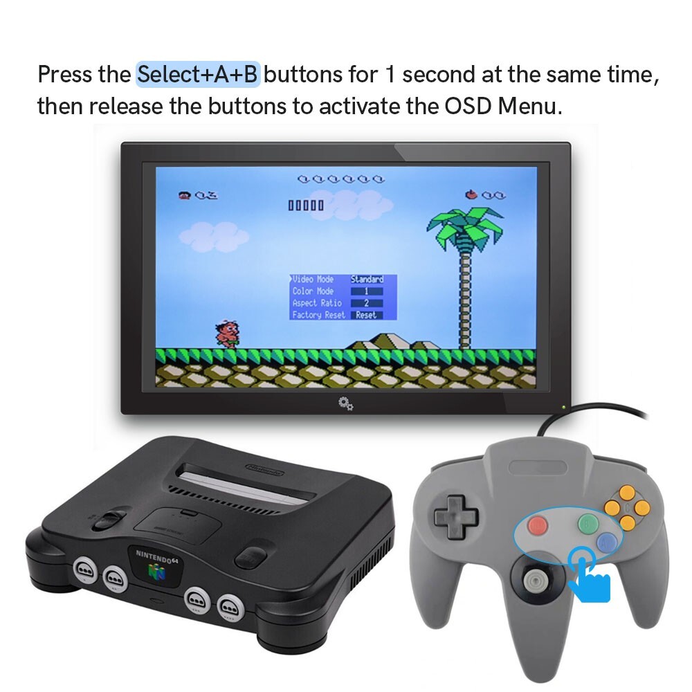 For Nintendo 64 N64 Digital HDMI Output PCB Mod Kit Built-in OSD Menu