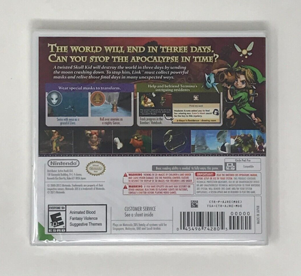The Legend of Zelda Majora’s Mask 3D Nintendo 3DS Brand New & Factory Sealed!