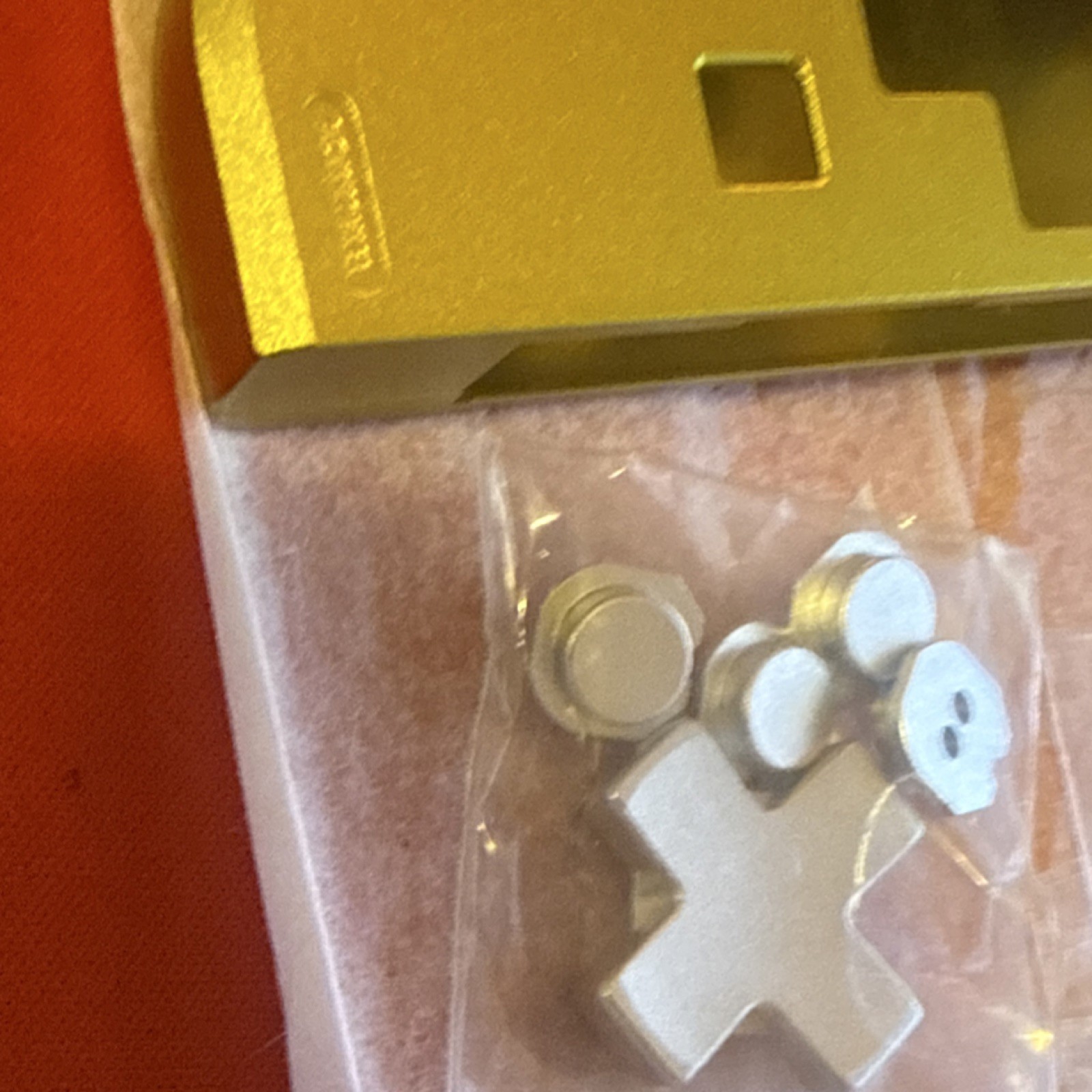 RARE!! Boxy Pixel Gold Metal Nintendo Switch JoyCon Housing Silver Button Kit👇