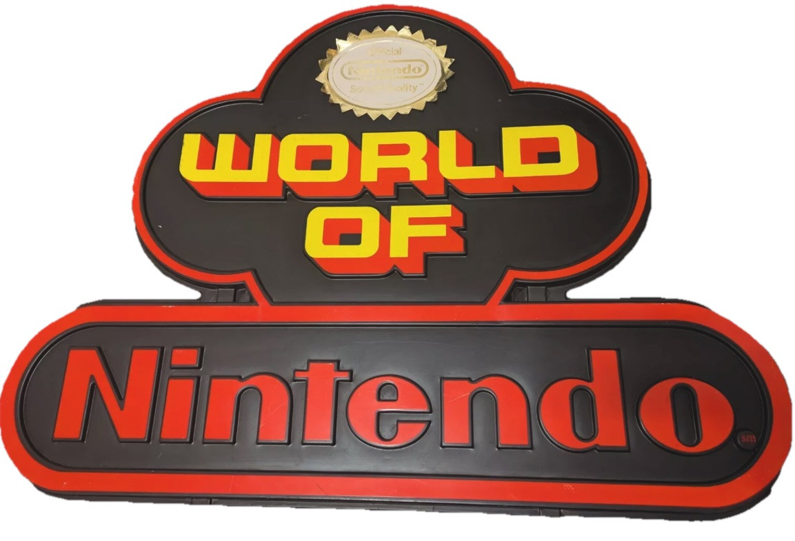 Nintendo NES World of Nintendo Display Sign Promotional Promo SNES Standee Mario