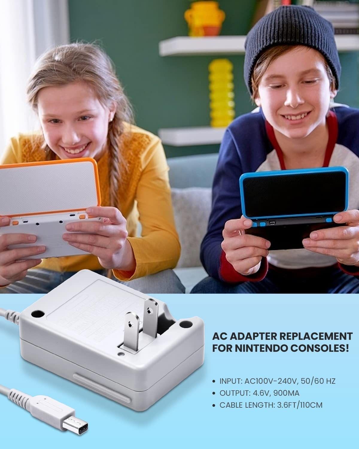 Nintendo 3DS charger VOYEE compatible with 3DS DSi DSi XL 2DS 2D Nintendo DS