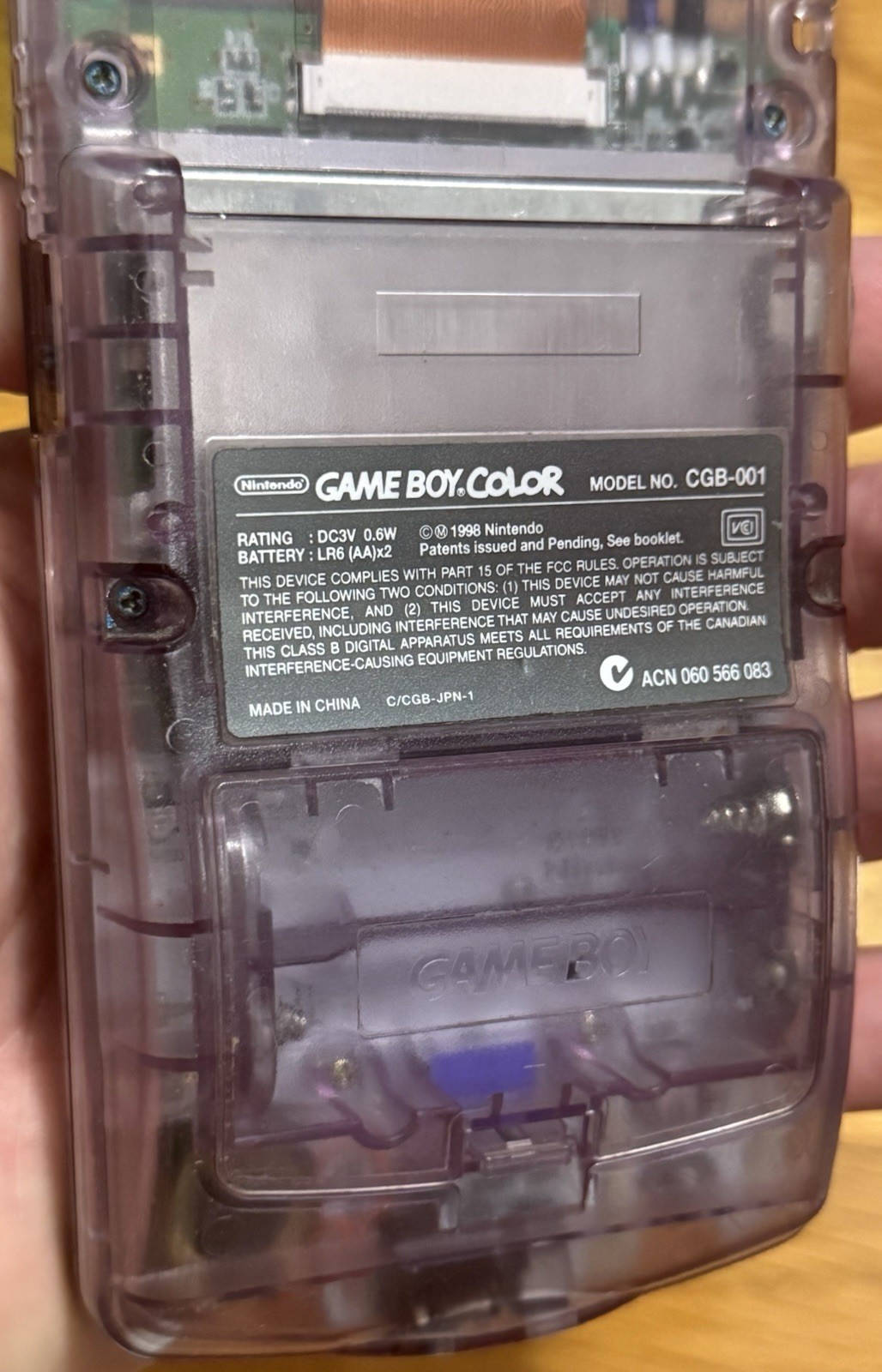Atomic Purple Nintendo Game Boy Color Console! Works!