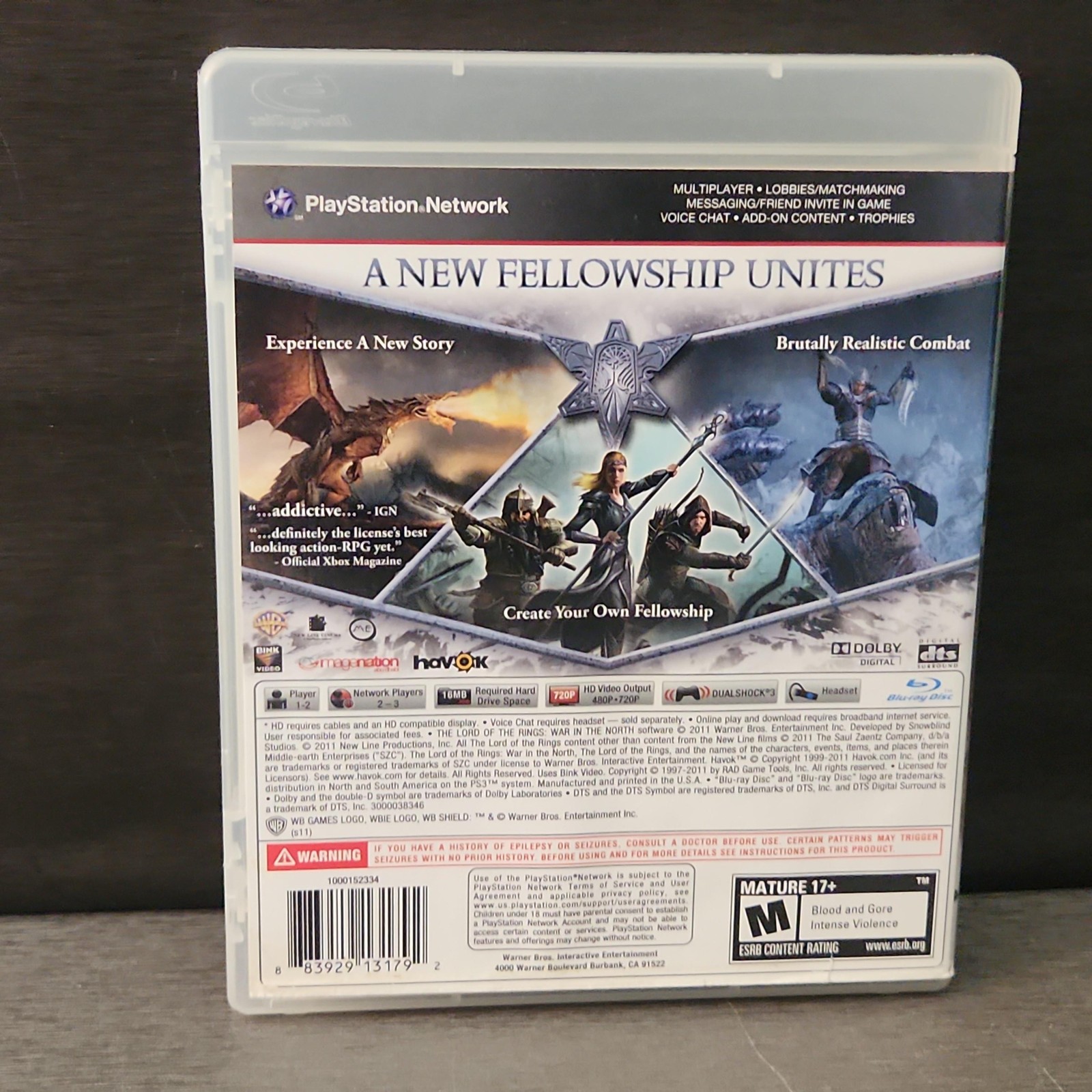 Lord Of The Rings War In The North Sony PlayStation 3 PS3 Game CIB Action RPG