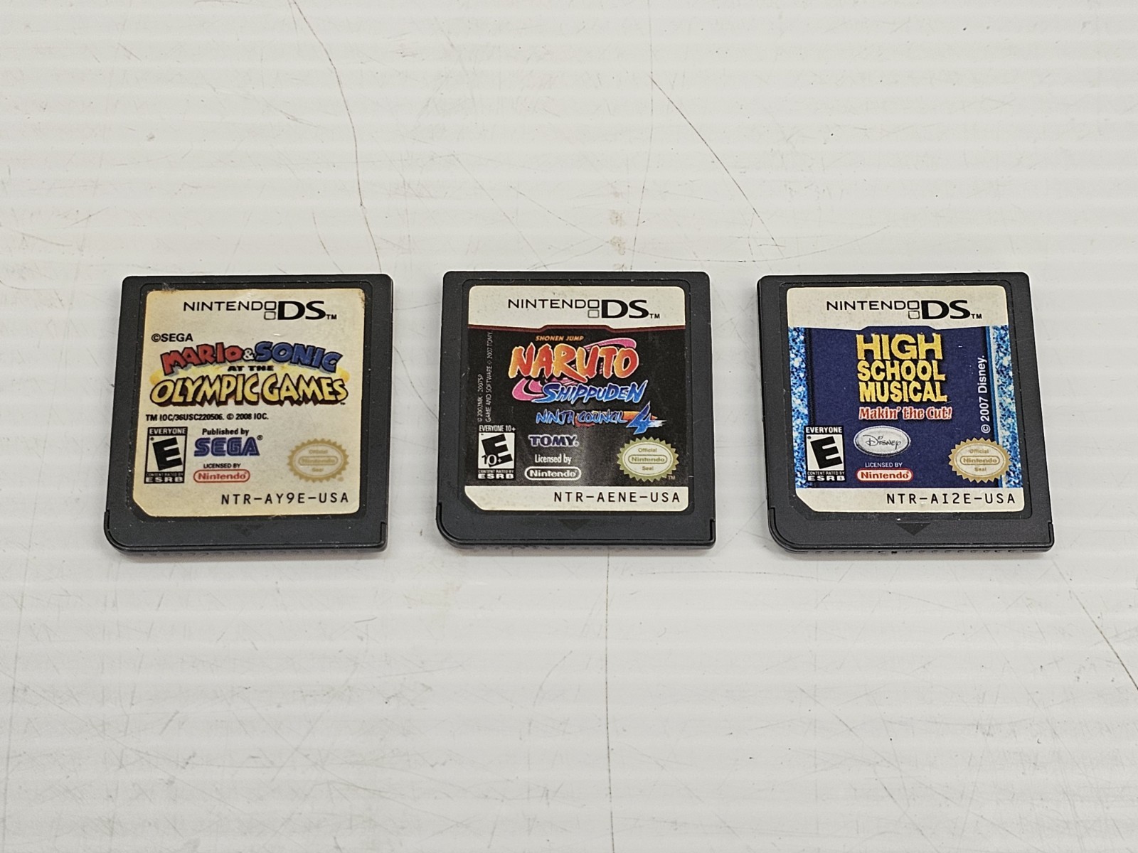 Nintendo DS Game Lot Mario Sonic Naruto Ninja Council 4 3 Games