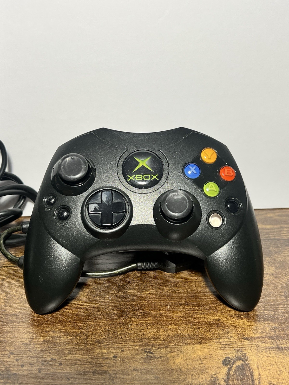 Original Microsoft Xbox Controller S Type Black X08-69873 OEM Wired Tested NICE
