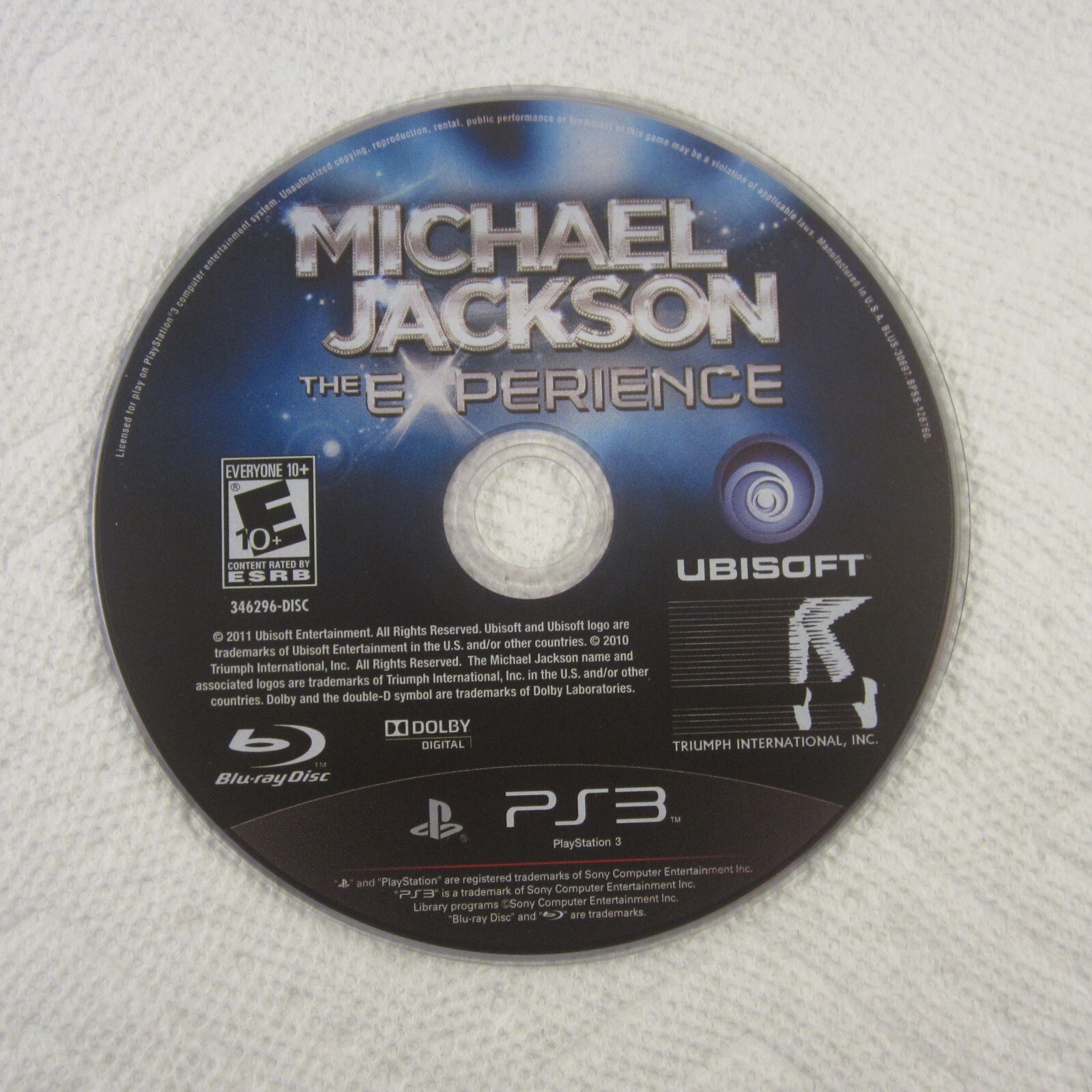Michael Jackson The Experience Sony PlayStation 3 2011 PS3 Disc Only.