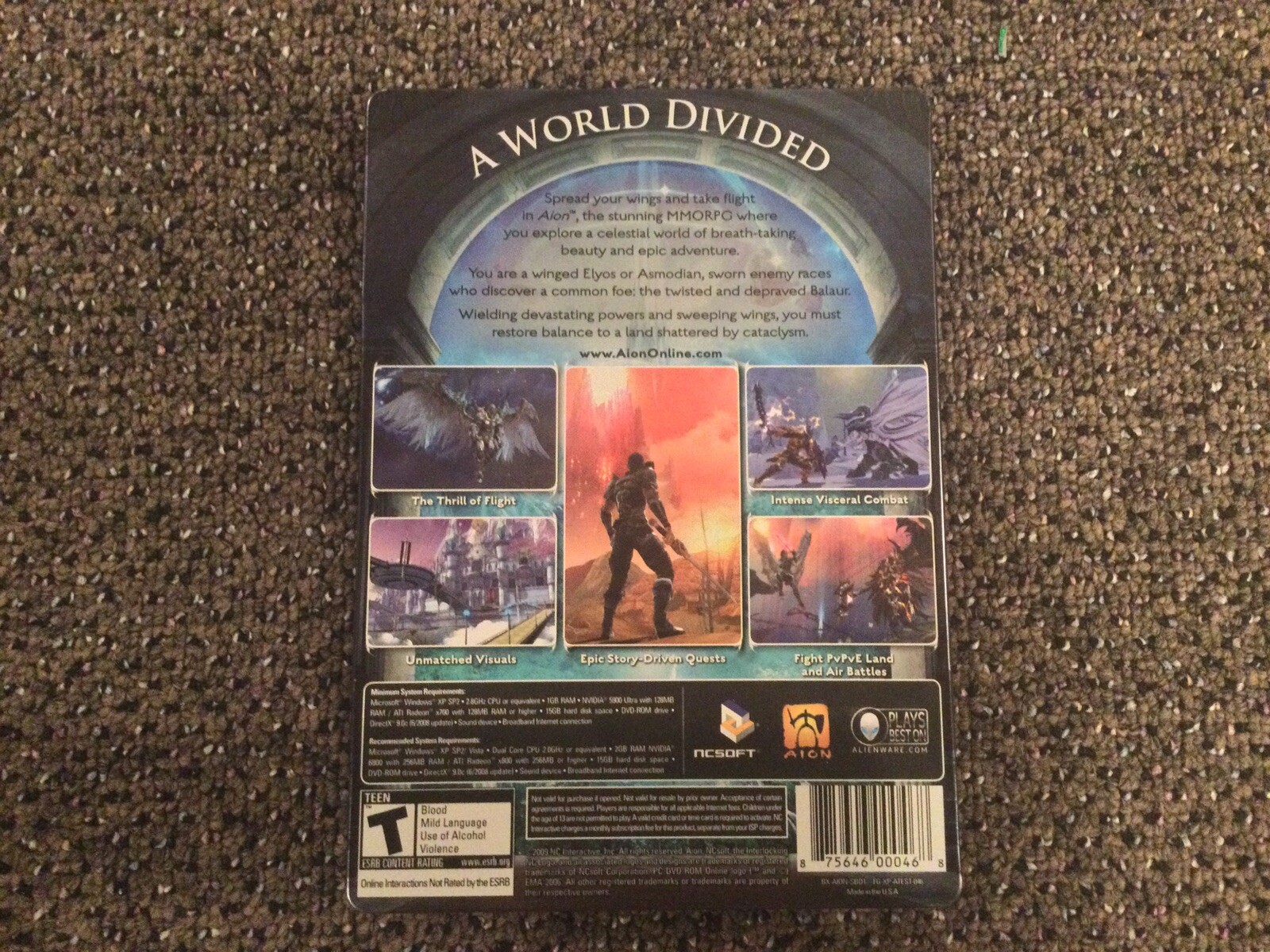 Aion (PC, 2009), A World Divided, Metal Case, Opened, Never Taken Out Of Box