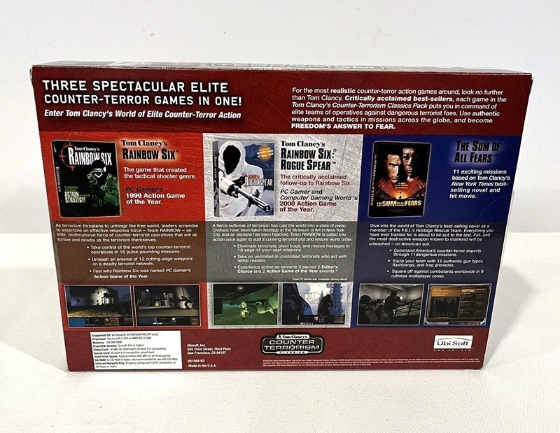 Tom Clancy’s Counter Terrorism Classics (3 Games in Box) – PC CD-ROM – New Box