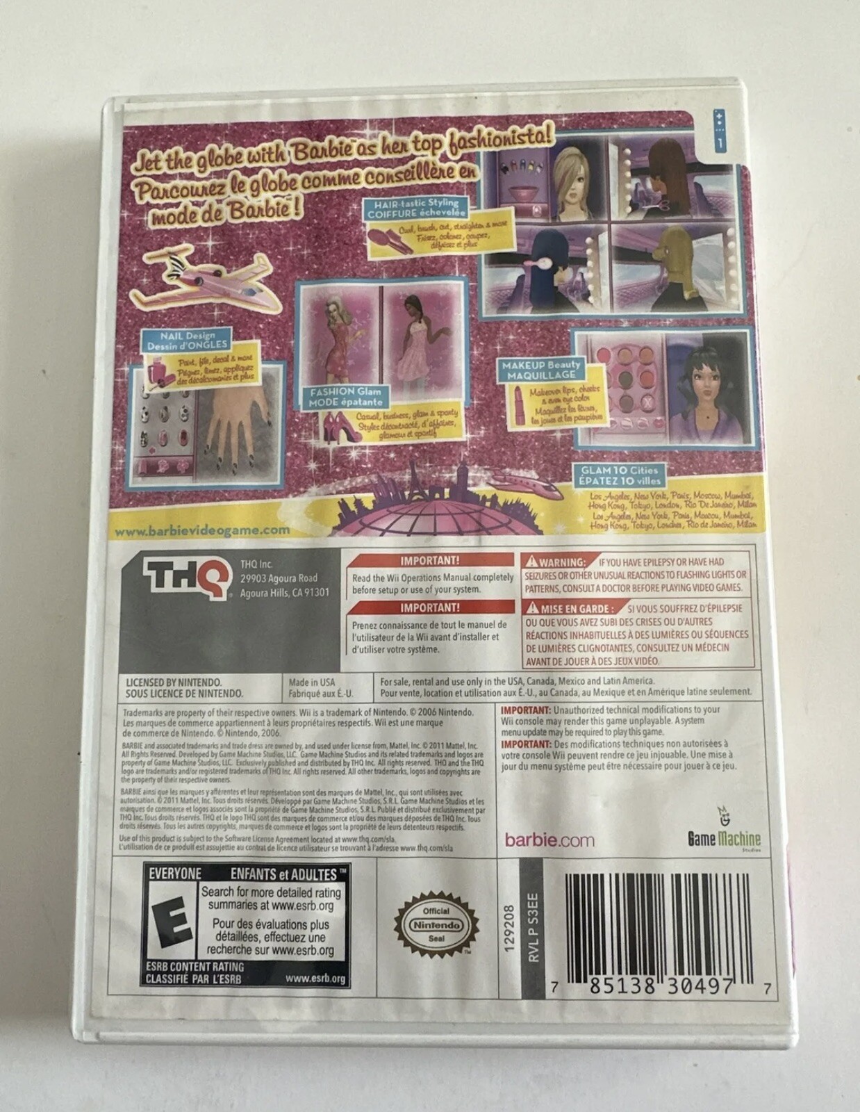 Barbie: Jet, Set & Style (Nintendo Wii, 2011) CIB Complete – Tested