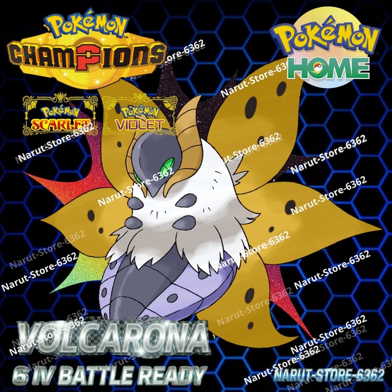 VOLCARONA🔥6IV SHINY POKEMON HOME🔥Pokemon CHAMPIONS Scarlet Violet