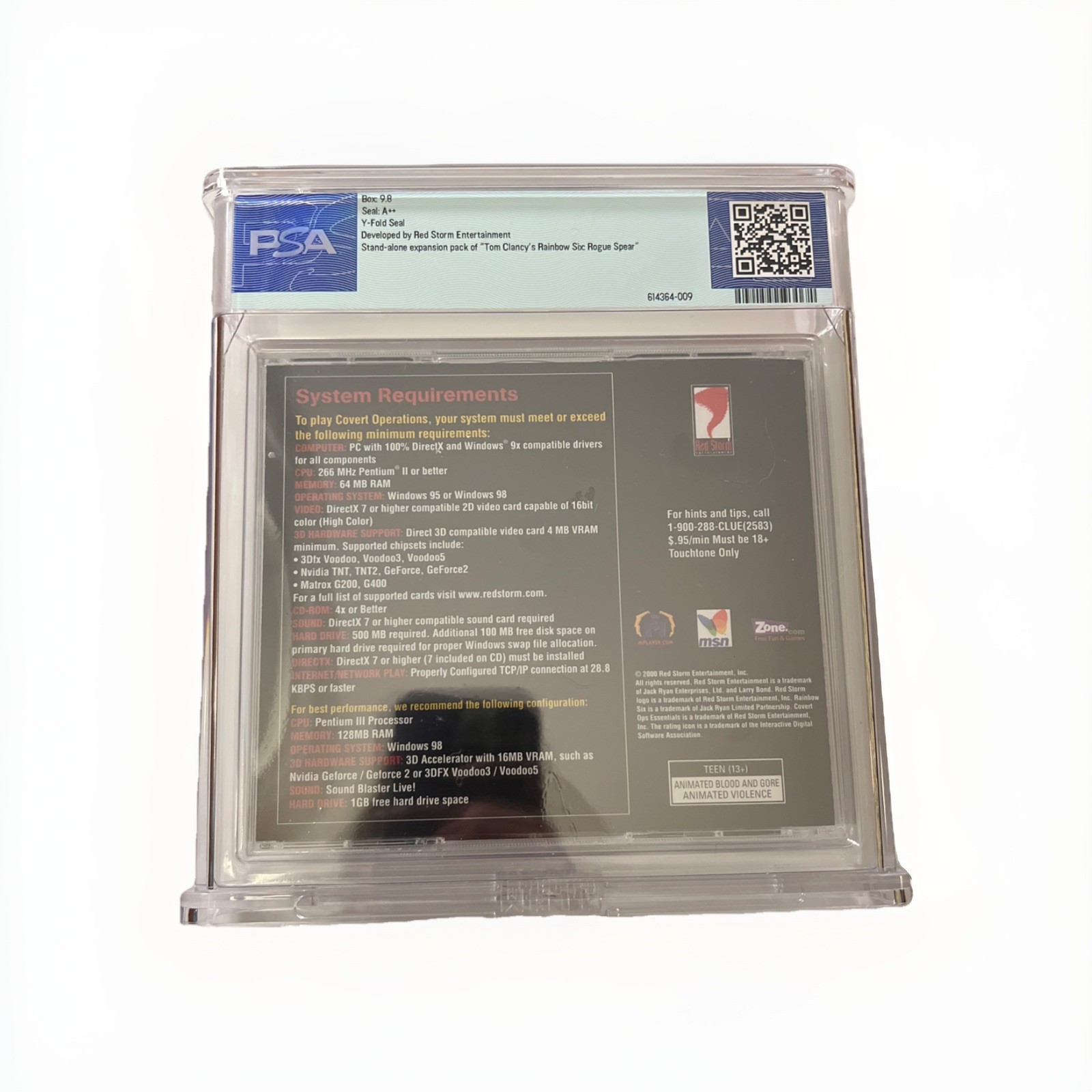 Tom Clancy’s Rainbow Six Covert Ops Essentials – PC 2000 – PSA Graded 9.8 A++