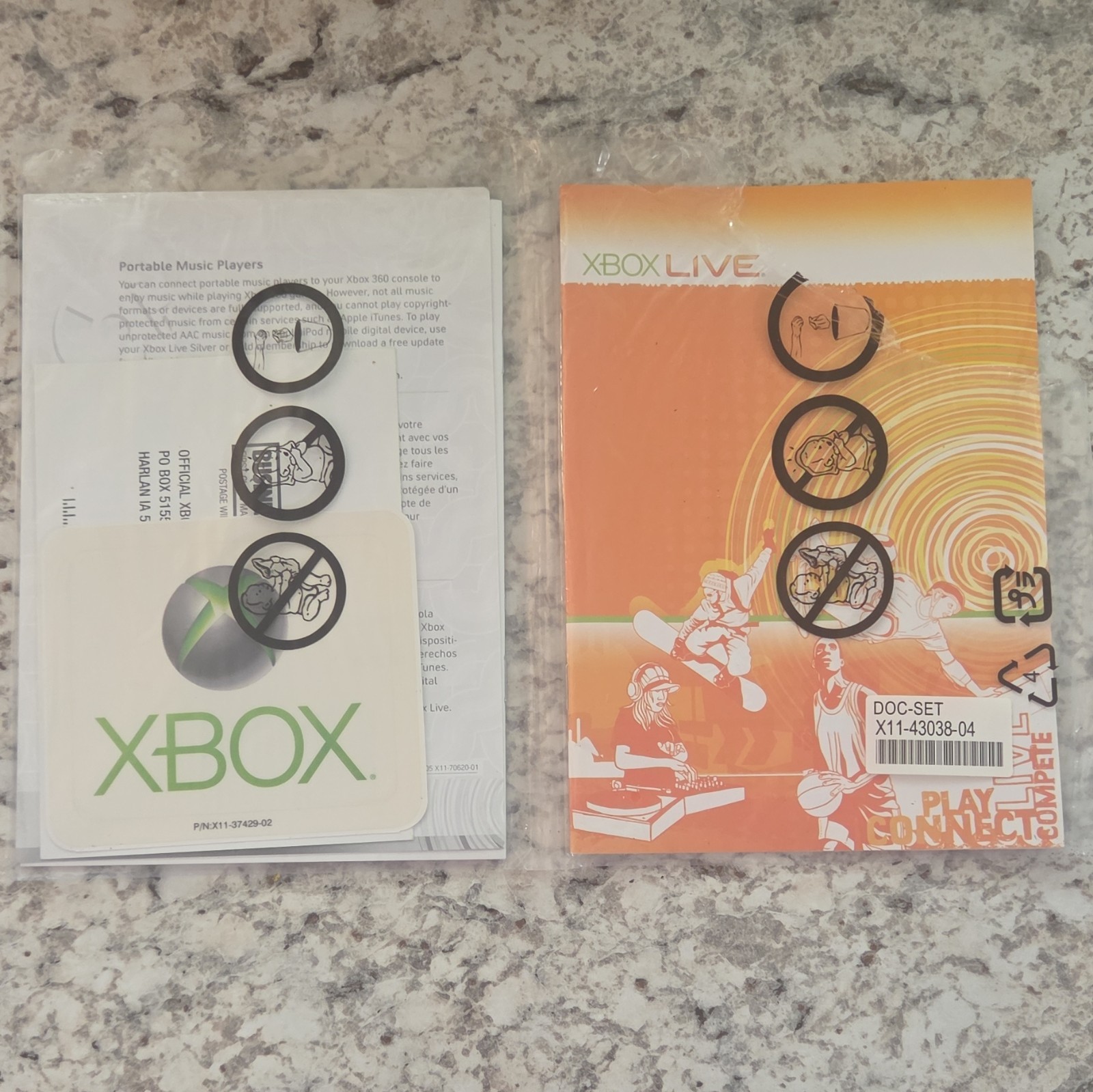 Microsoft Xbox 360 Xbox Live Manual DOC-SET X11-43038-04 English/FR/ES