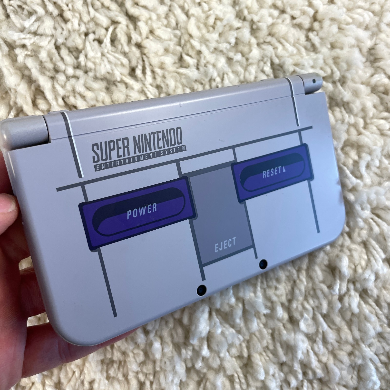 Nintendo New 3DS XL Super Nintendo SNES Edition Gray Purple NTSC RED-001 Tested