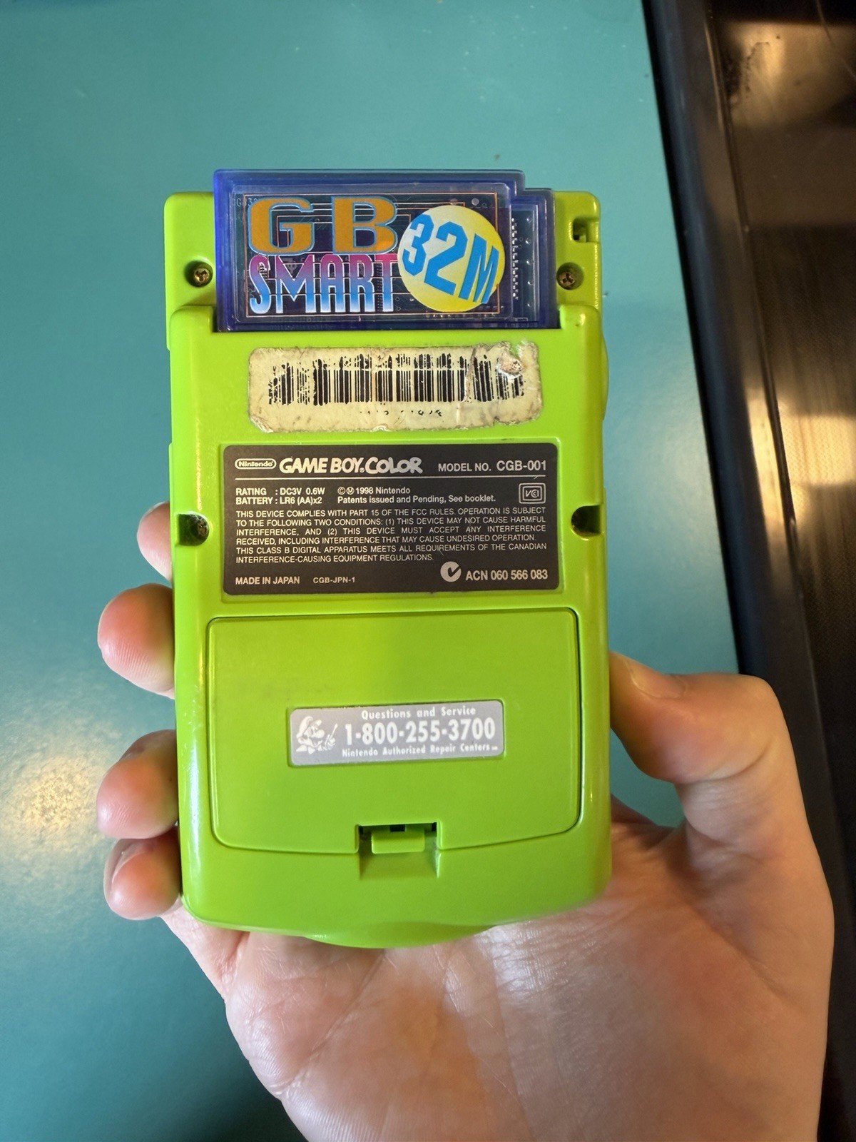 Nintendo Game Boy Color Kiwi Lime Green CGB-001 Handheld System Tested with case