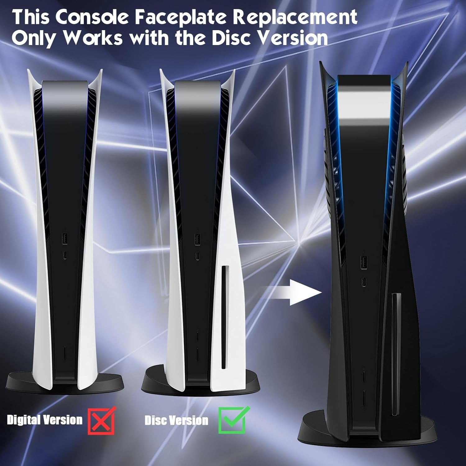 Face Plates for Playstation 5 Console Disc Edition, Accessories ABS Cover Plates