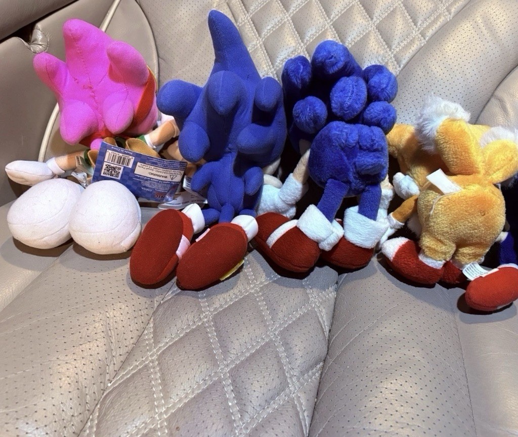 SEGA Sonic the Hedgehog Plush Doll Lot Sonic Tails Amy Rose Hanging Loop
