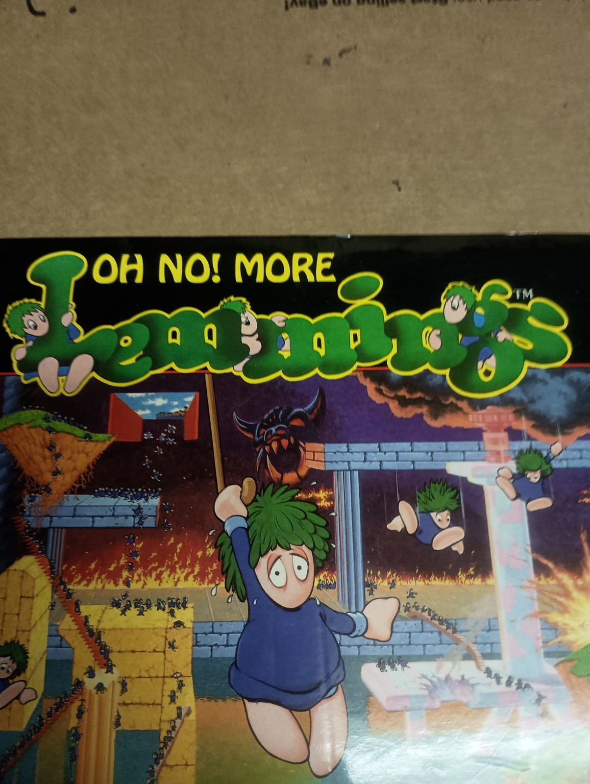 Oh No More Lemmings IBM PC Amstrad Tandy Big Box 1991 Game w/ Manual