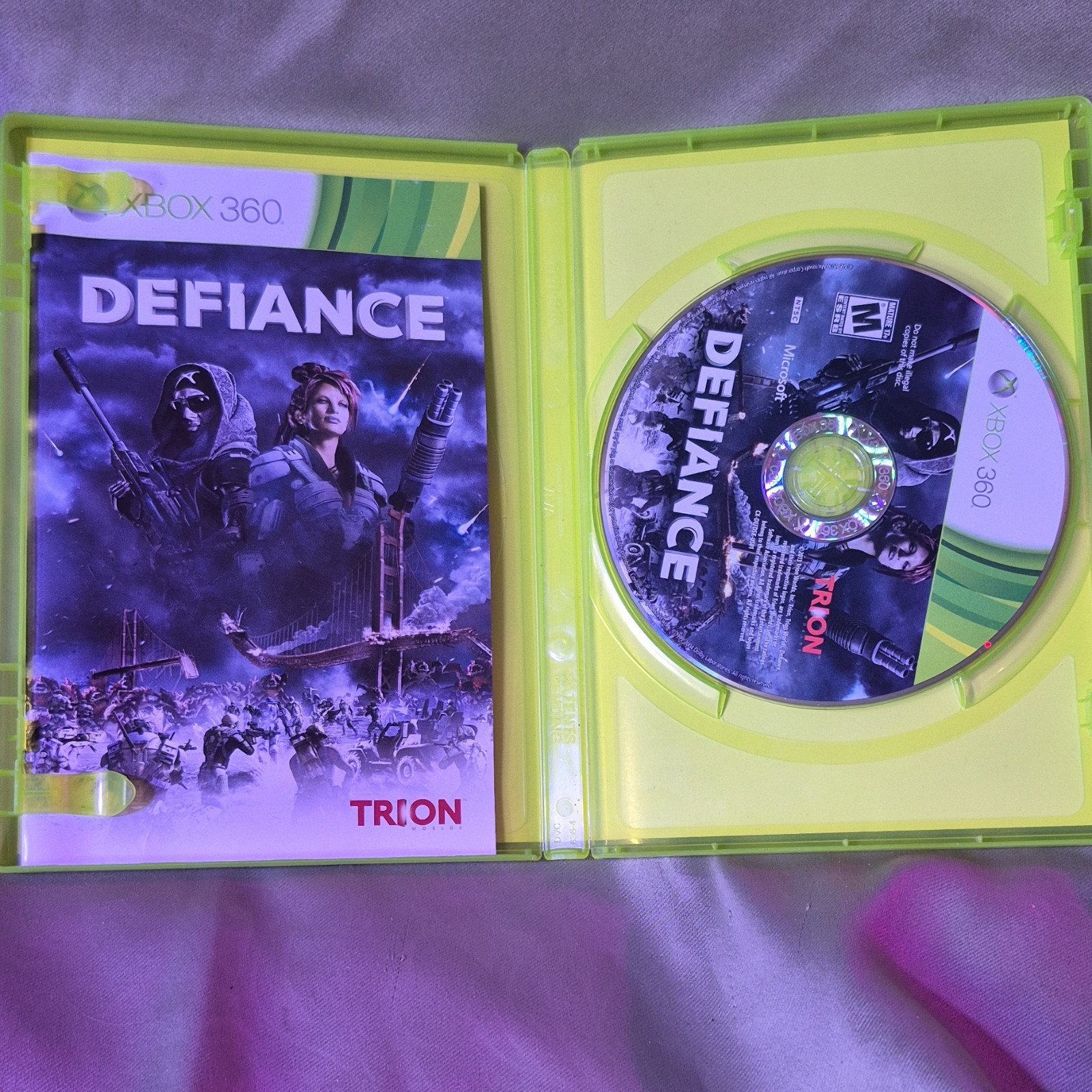 Trion Worlds Defiance Xbox 360 Shooter Action Adventure Manual Multiplayer