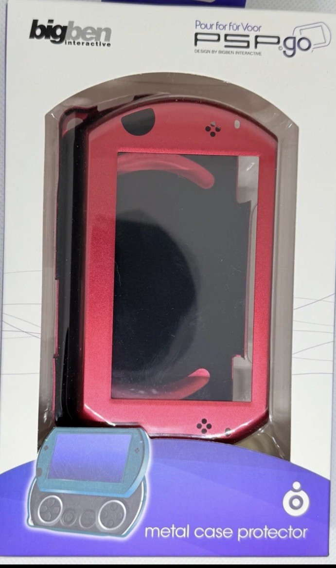 SONY PLAYSTATION PSP GO METAL CONSOLE CASE SHELL Handheld Blue Or Red