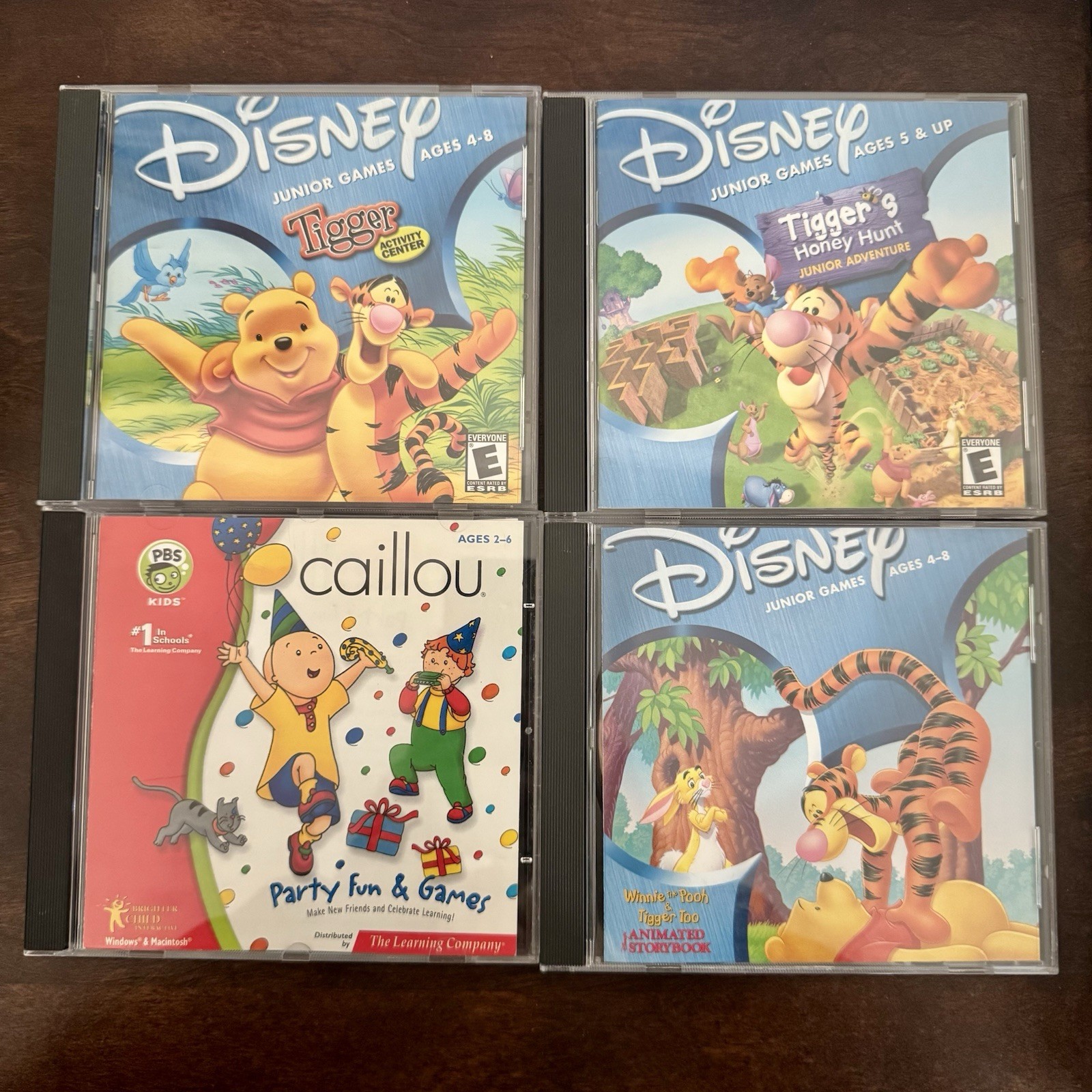 Vintage 2000s CD-ROM Games Disney Winnie The Pooh & Caillou Lot of 4 Discs/Cases