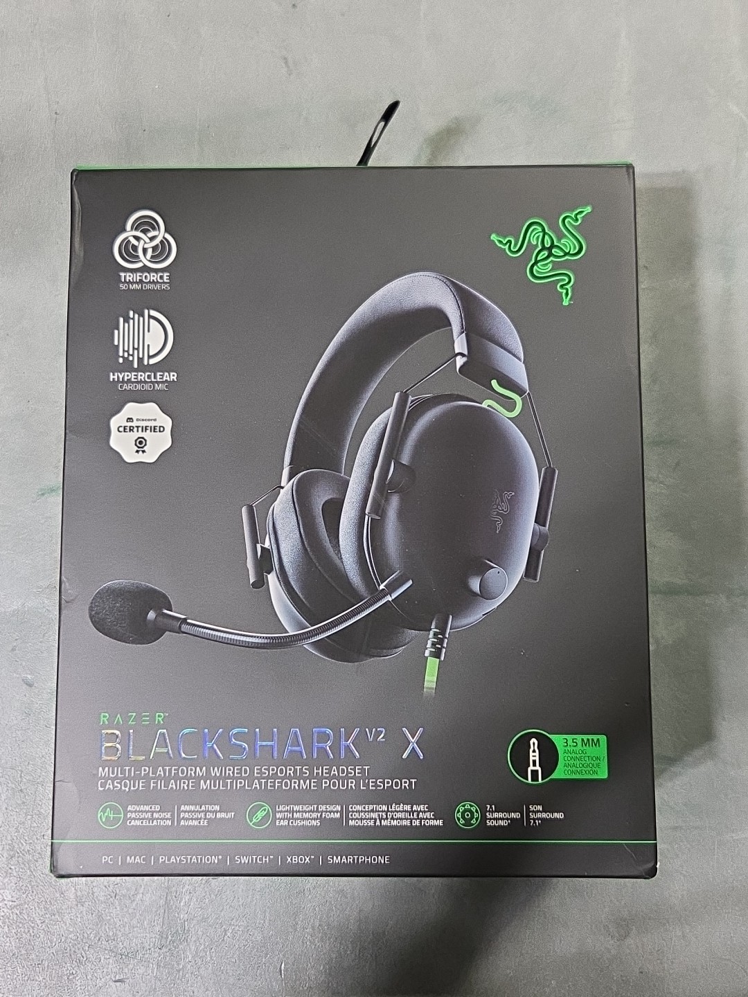 Razer Blackshark V2 X Black Over the Ear Gaming Headset